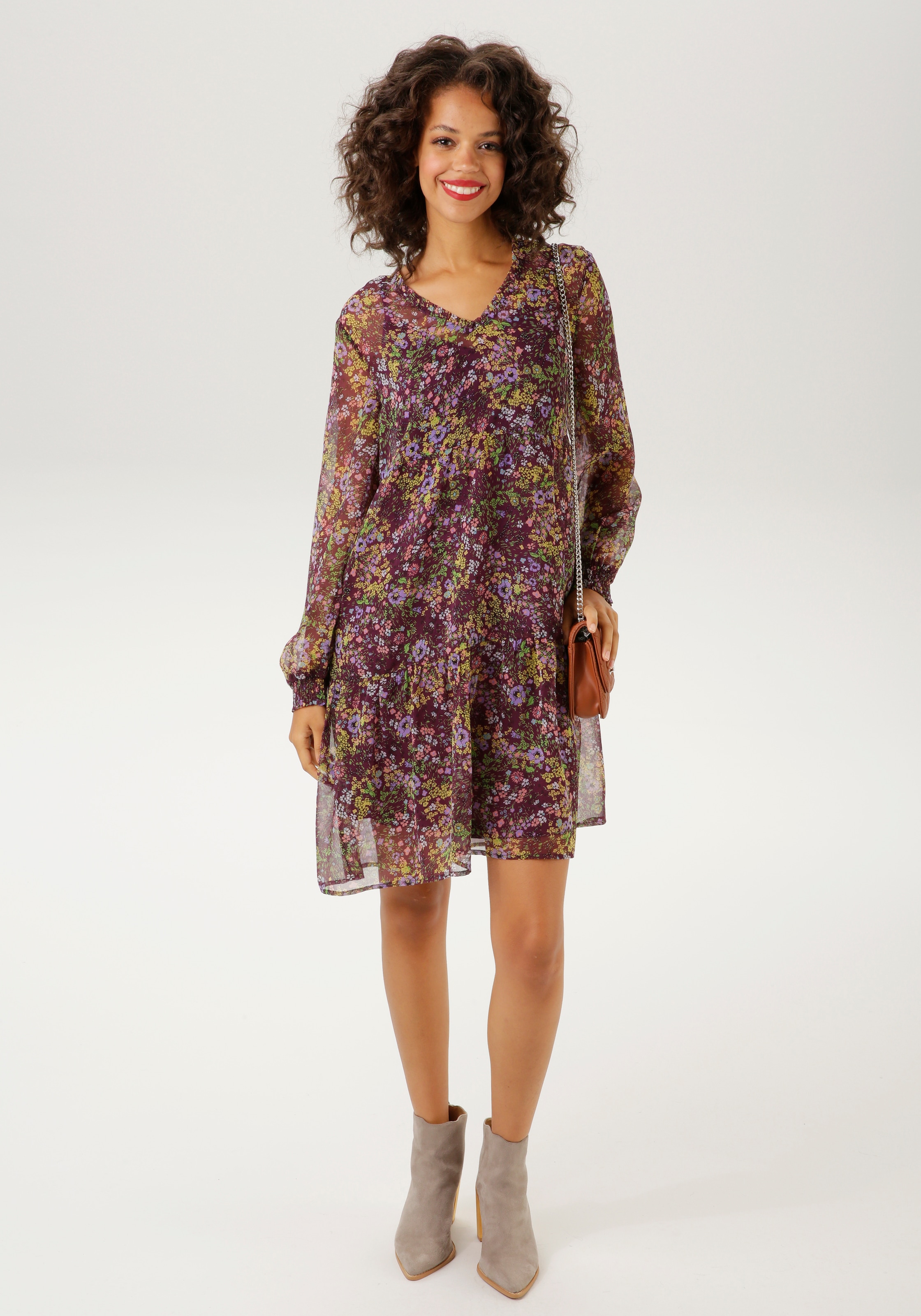 Aniston CASUAL Blusenkleid, mit Blumendruck walking online farbenfrohen KOLLEKTION - NEUE | I\'m