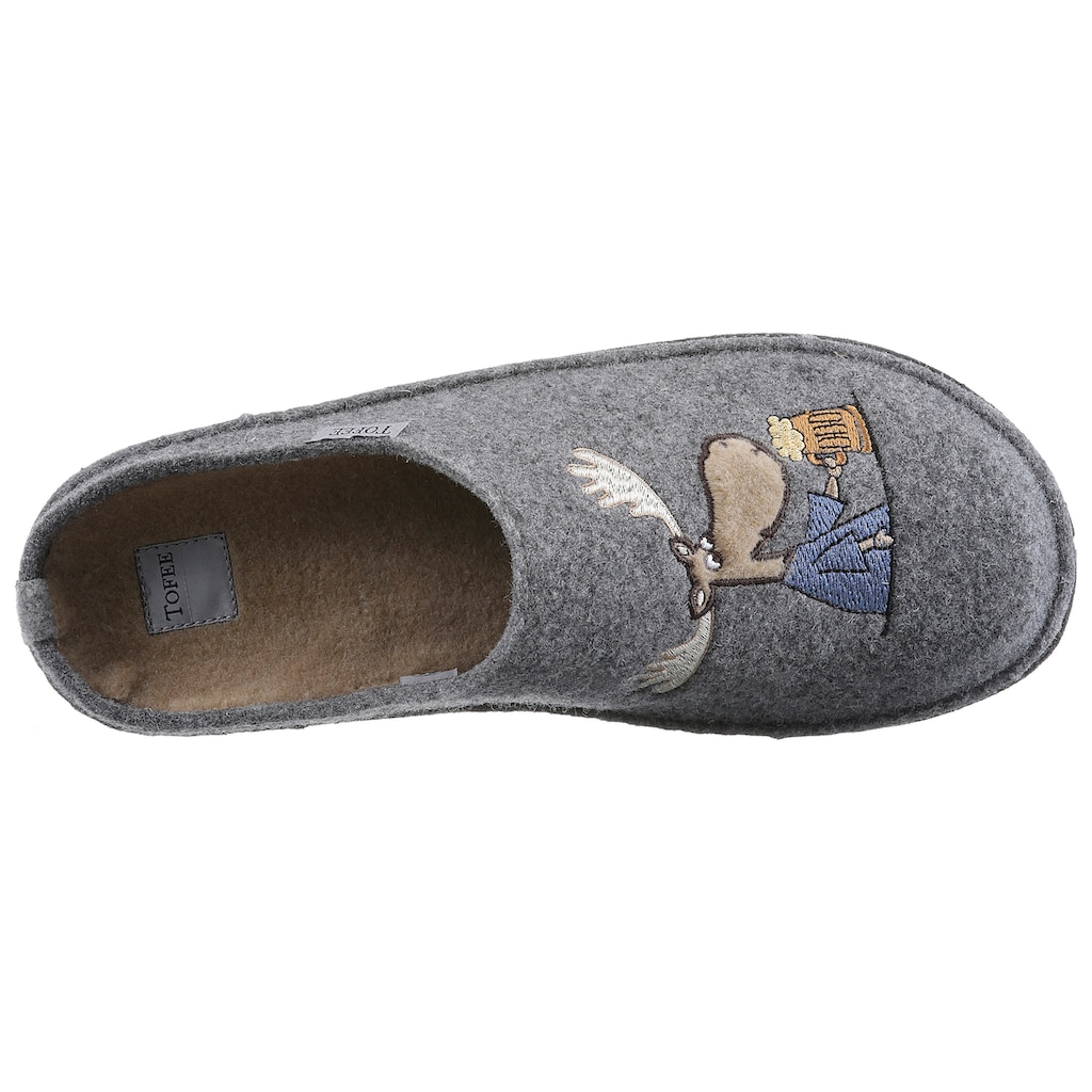 Tofee Pantoffel, mit Rentier-Motiv