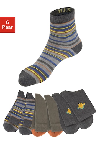 H.I.S Socken, (6 Paar), mit eingetricktem Ringel, Motiv und uni kaufen