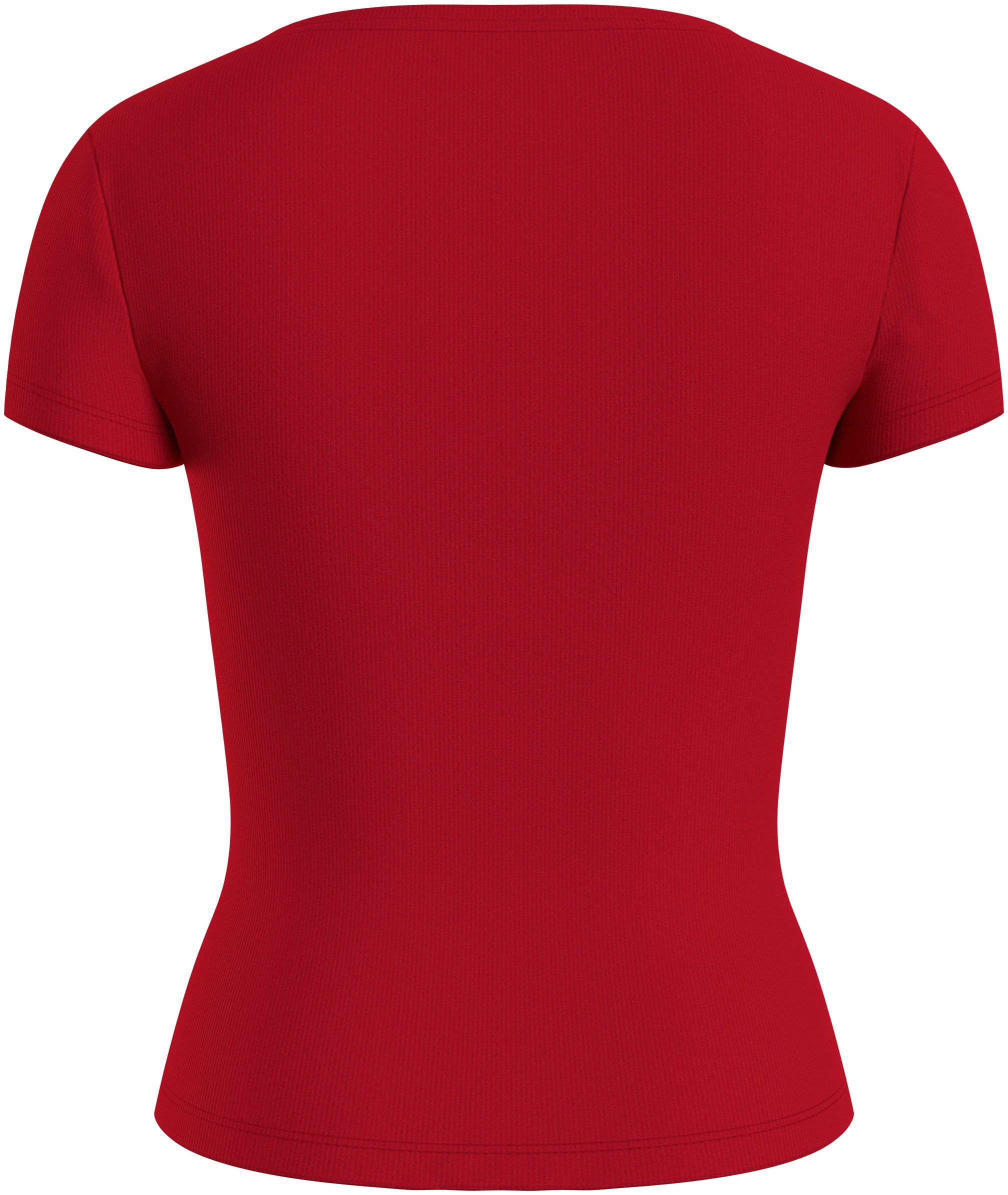Tommy Jeans T-Shirt Logostickerei V-Neck kaufen »Slim mit Rib Essential Rippshirt«