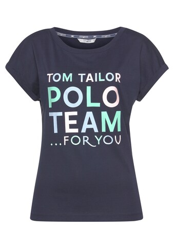 TOM TAILOR Polo Team Print-Shirt, großem farbenfrohen Logo-Print - NEUE KOLLEKTION kaufen