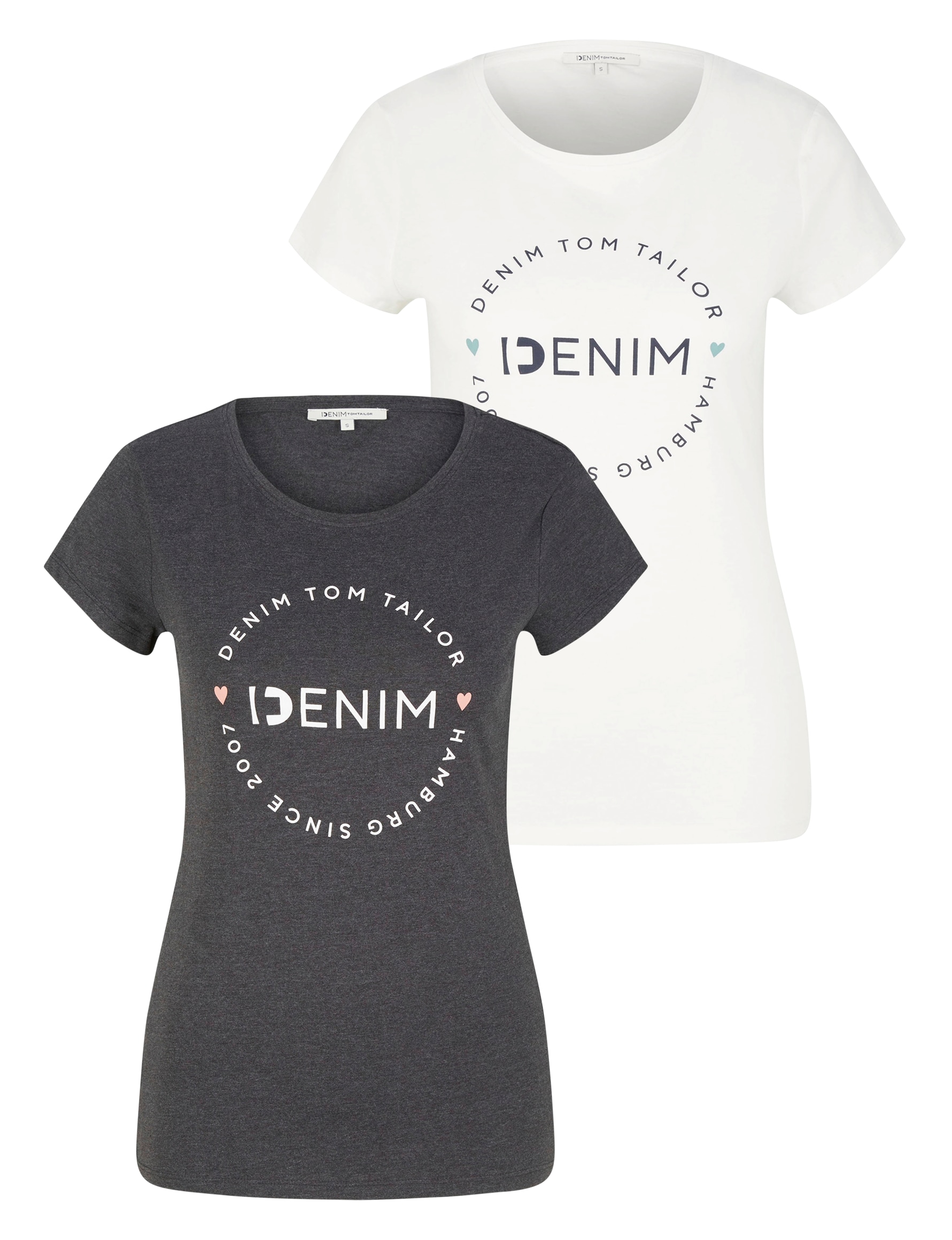 TOM TAILOR Denim T-Shirt, (Packung, 2 tlg., 2-er Pack) online