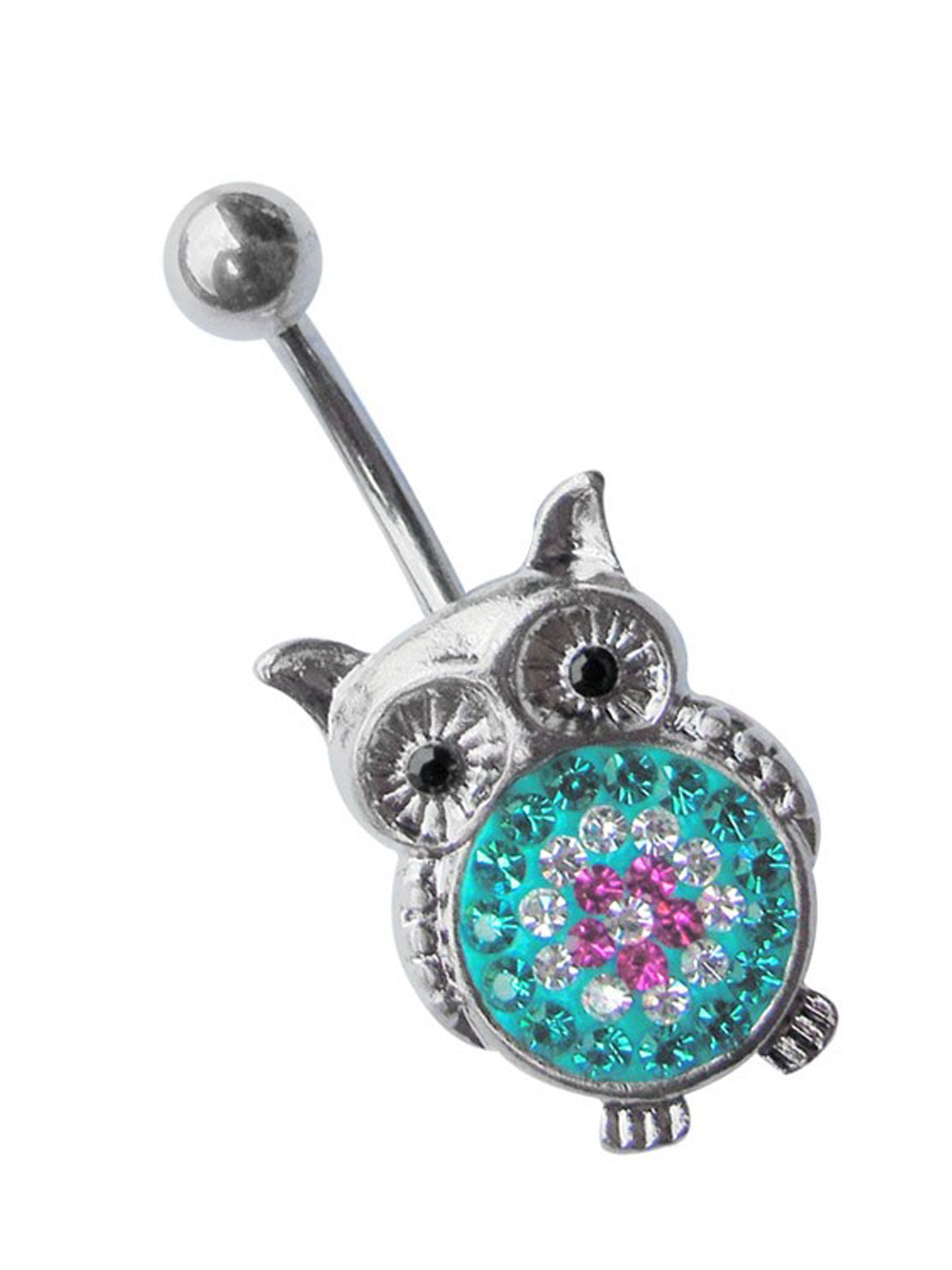 Adelia´s Bauchnabelpiercing Piercing  Piercing Bauchnabelpiercing Titan Piercing Schmuck Banane Eule mit vielen Steinen