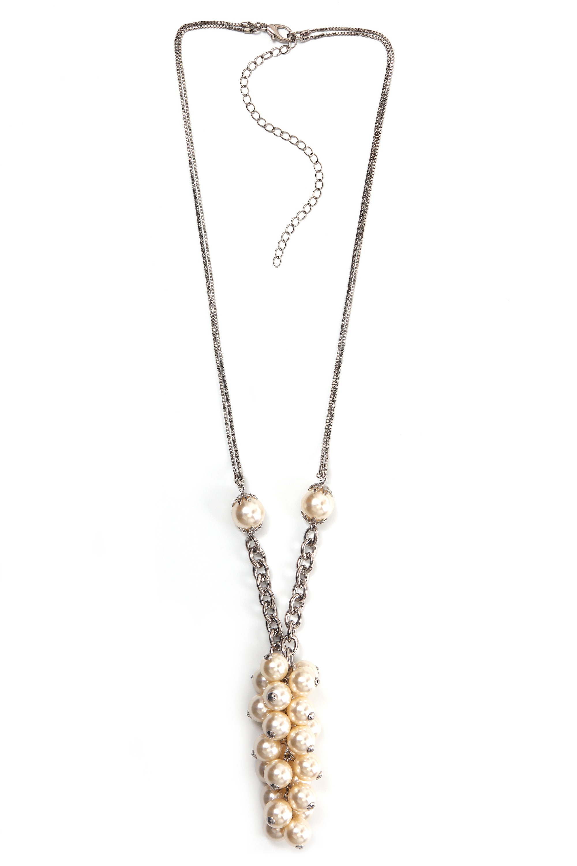 COLLEZIONE ALESSANDRO Lange Kette Bo mit cremefarbigen Glasperlen