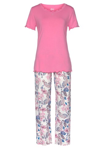 Cybèle Pyjama, mit Babylockdetails und geblümter Hose kaufen