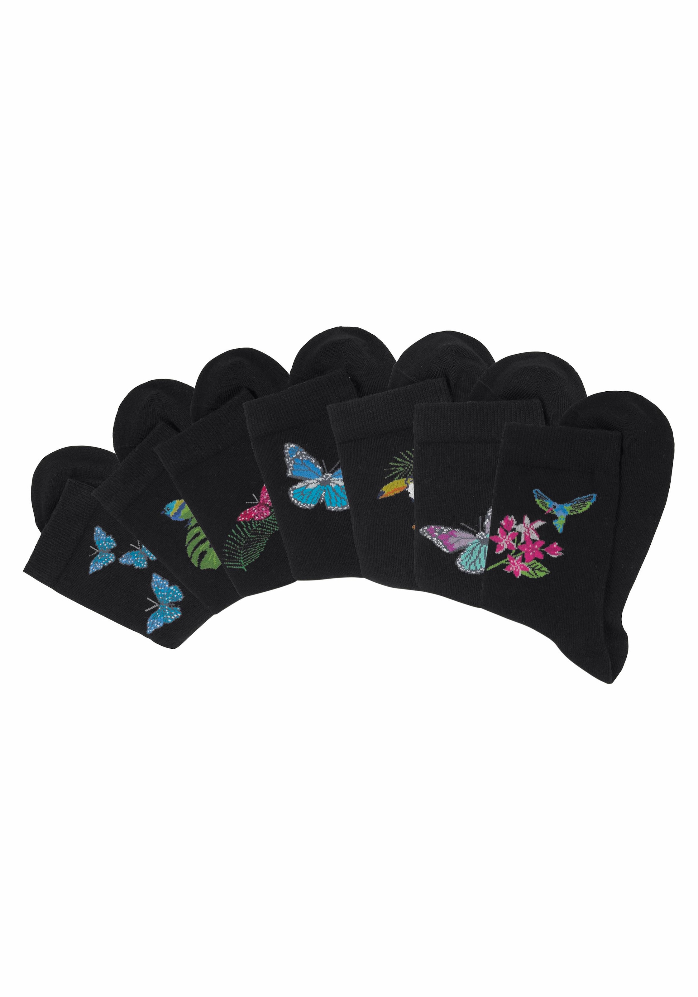 H.I.S Socken, (Set, 7 Paar), mit Schmetterlings- und Vogelmotiven online  kaufen | I'm walking