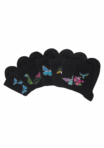 H.I.S Socken, (7 Paar), mit Schmetterlings- und Vogelmotiven kaufen