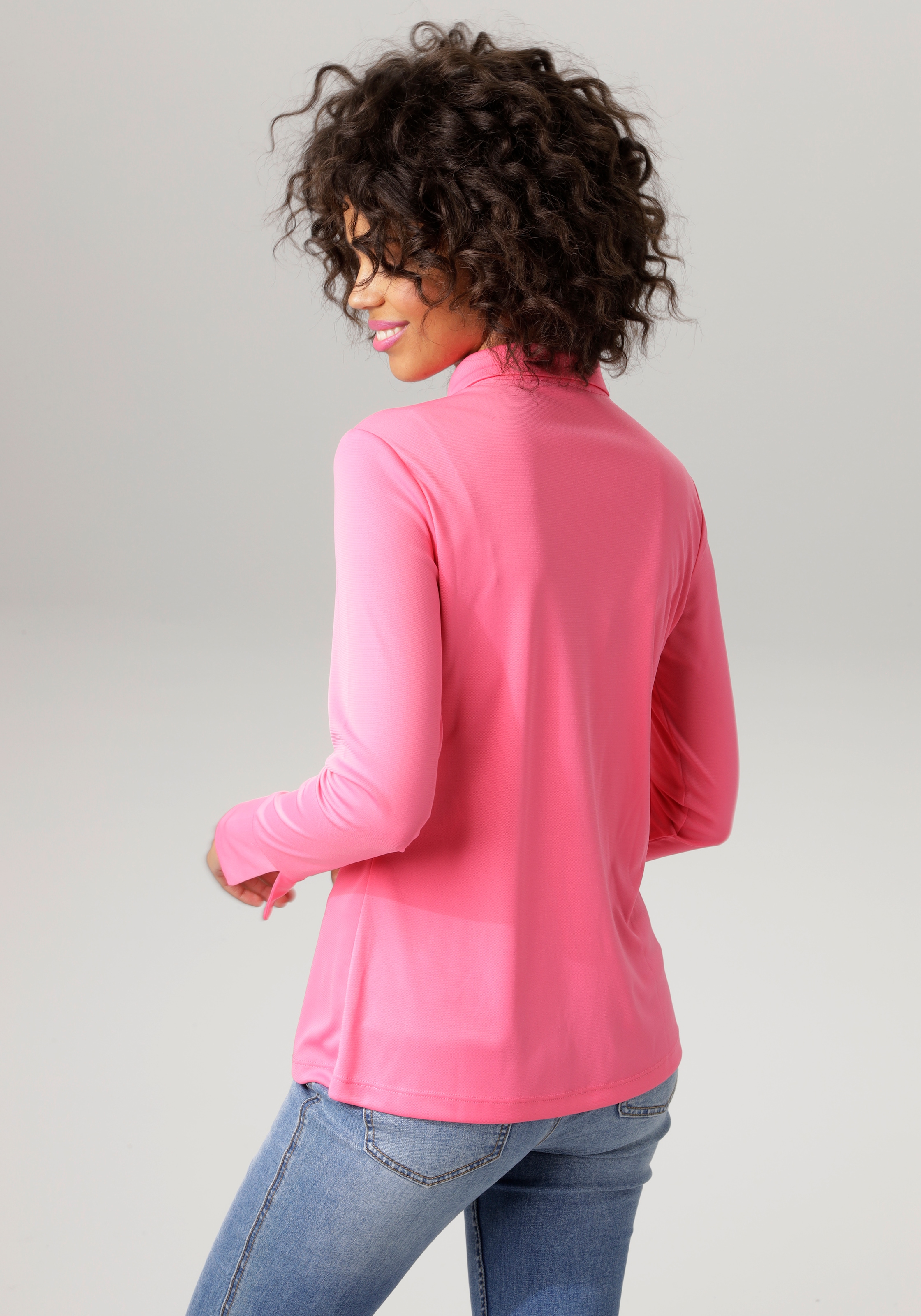 Aniston CASUAL Hemdbluse, bestellen Jersey-Crepé-Qualität in strukturierter I\'m | walking