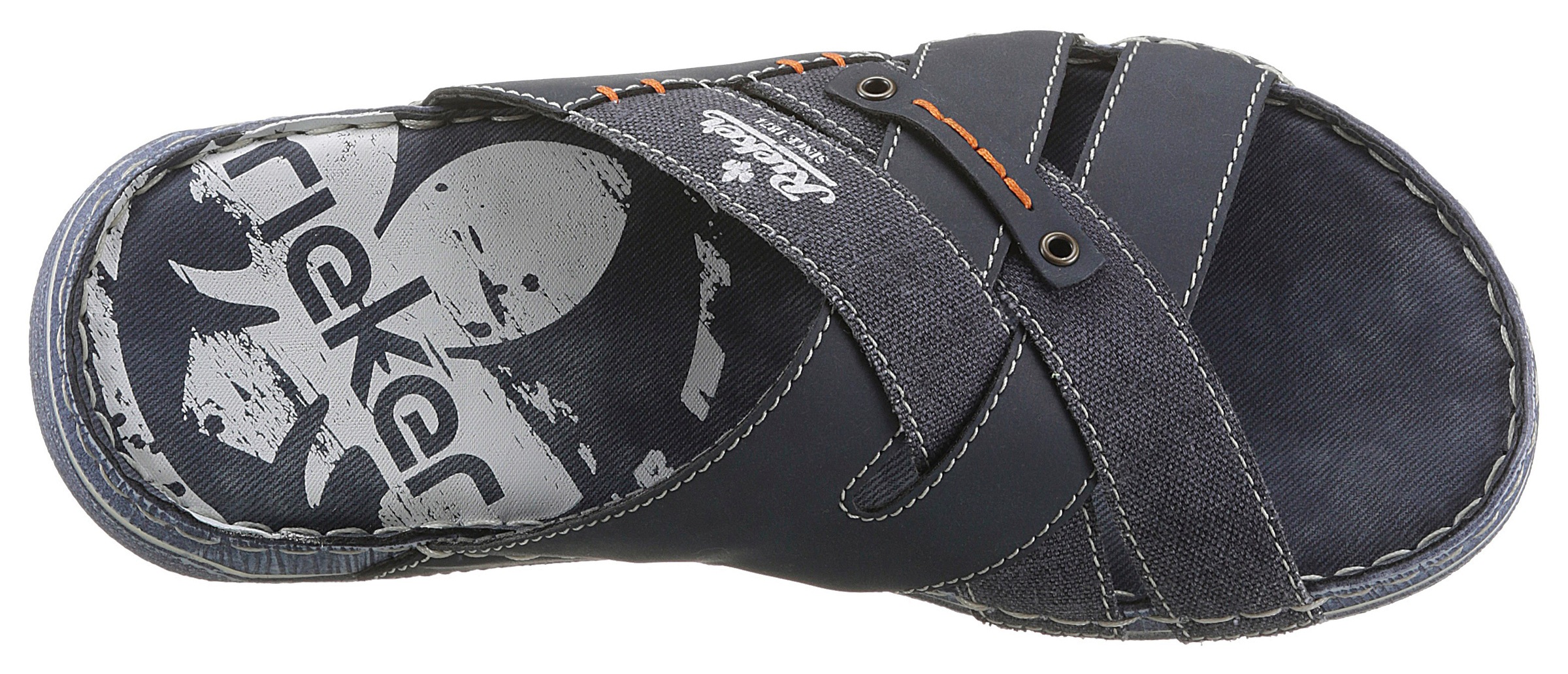 Rieker Pantolette, mit tollen Ziernähten für Männer | imwalking.de