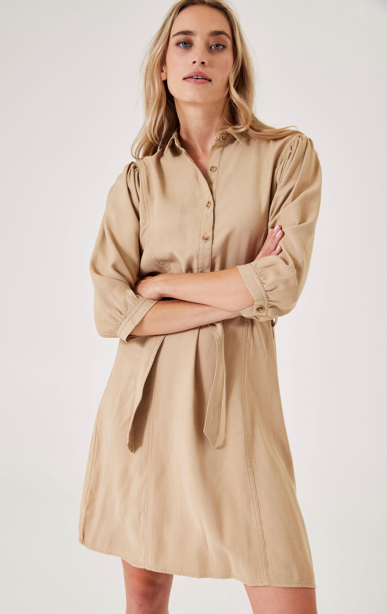 Garcia Hemdblusenkleid, Mit Bindeband an der Taille kaufen
