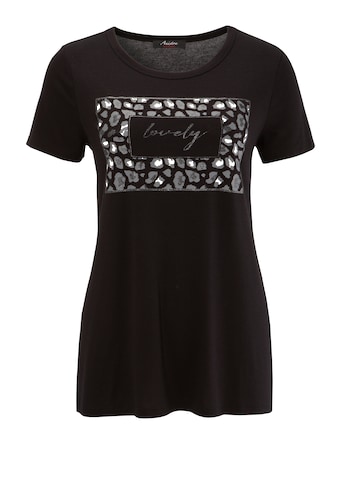 Aniston CASUAL T-Shirt, mit Glitzer verziertem Animal-Print und "lovely"-Schriftzug -... kaufen