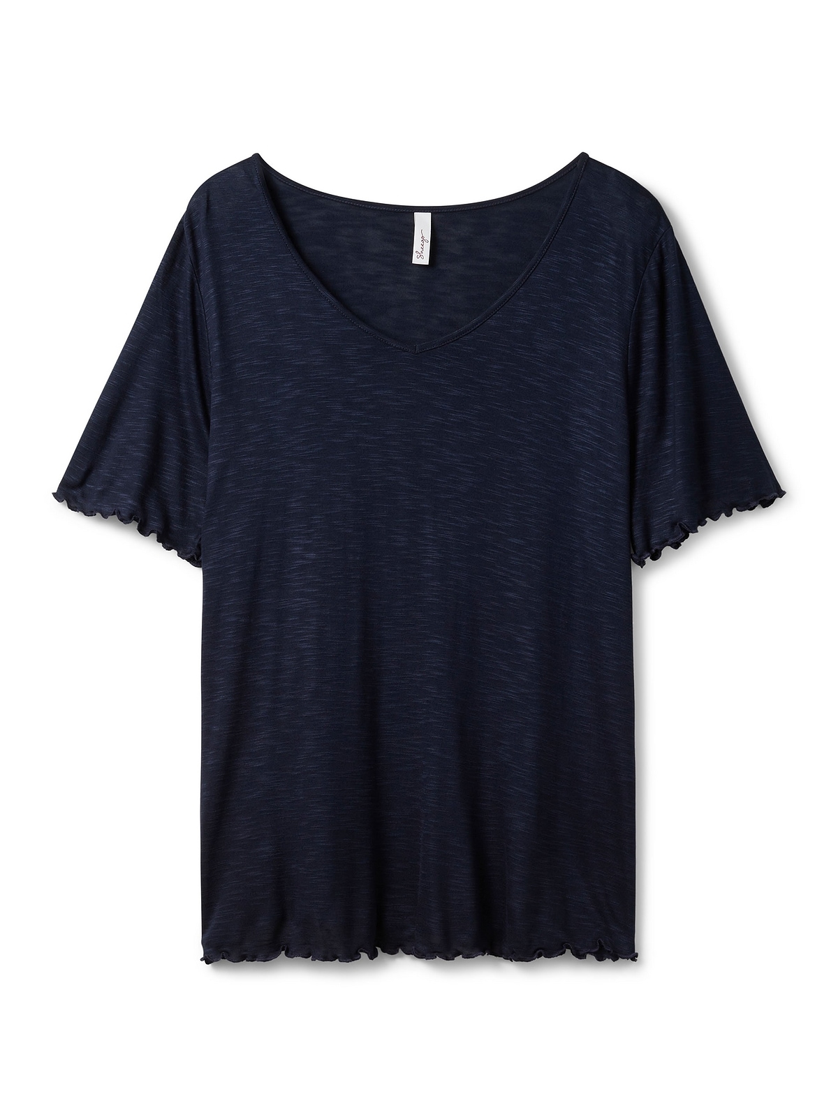 Sheego T-Shirt »Große Größen«, mit V-Ausschnitt weitem Rollkanten kaufen und