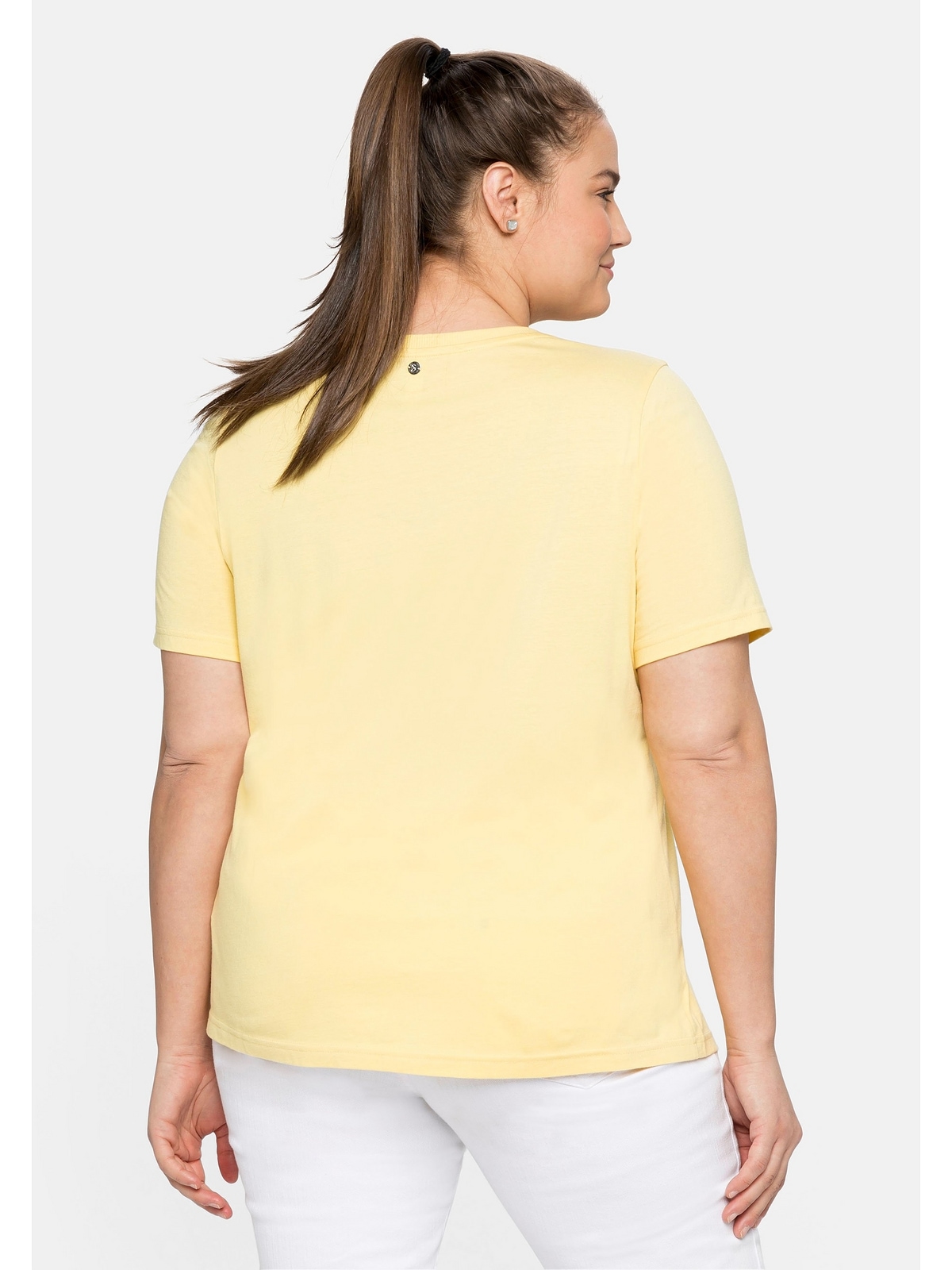 Sheego T-Shirt »Große Frontdruck mit kaufen und Größen«, Glitzersteinen schimmerndem