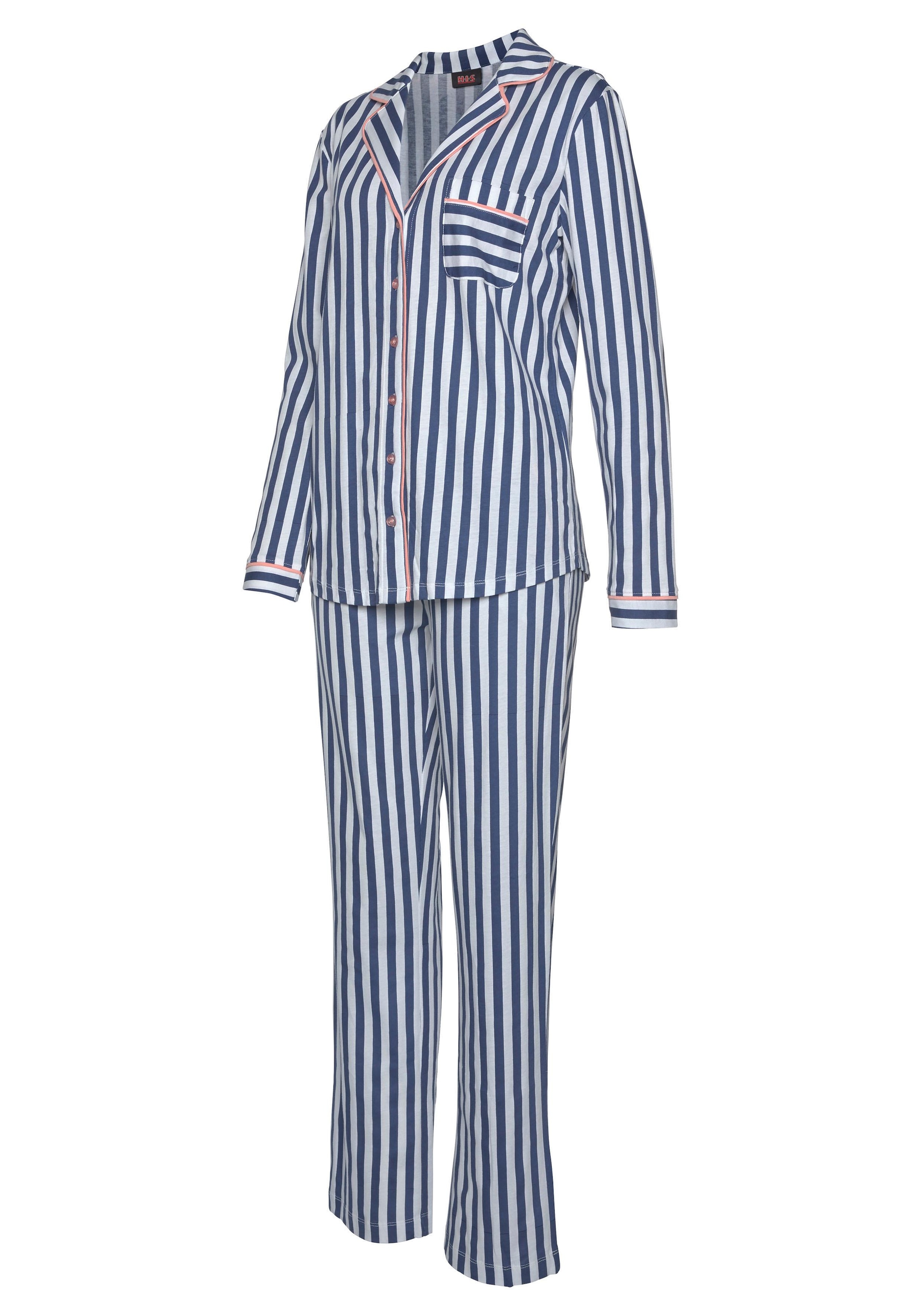 H.I.S Pyjama, (2 tlg., 1 Stück), in klassischem Schnitt mit Streifenmuster  & Wäsche auf Rechnung bestellen | Shortys