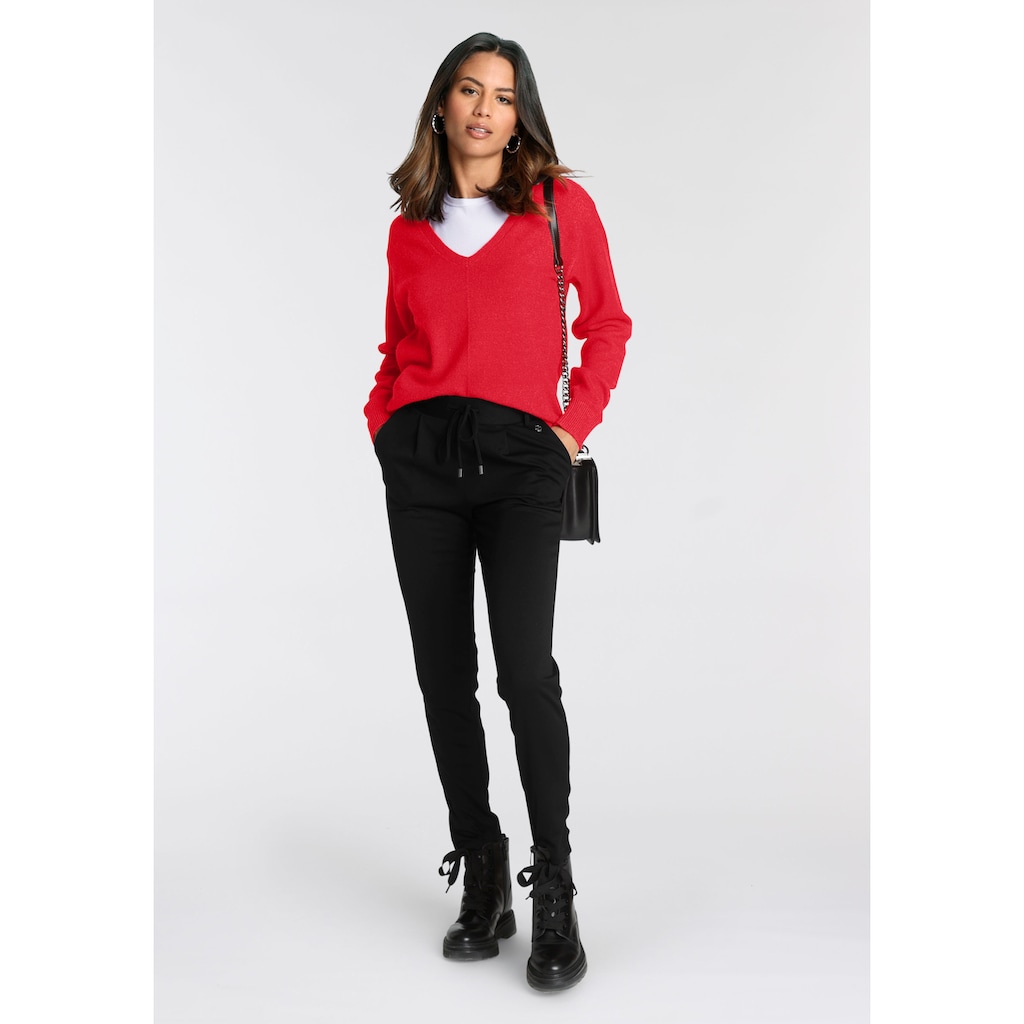 Tamaris V-Ausschnitt-Pullover, mit Frontbiese - NEUE KOLLEKTION