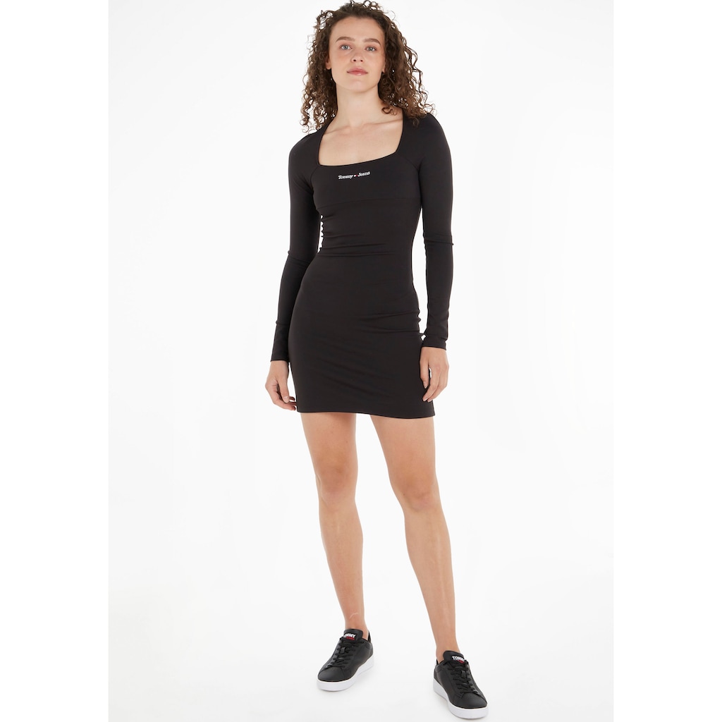 Tommy Jeans Minikleid TJW SERIF LINEAR LS BODYCON mit eckigem Ausschnitt Tommy Jeans Minikleid TJW SERIF LINEAR LS BODYCON mit eckigem Ausschnitt