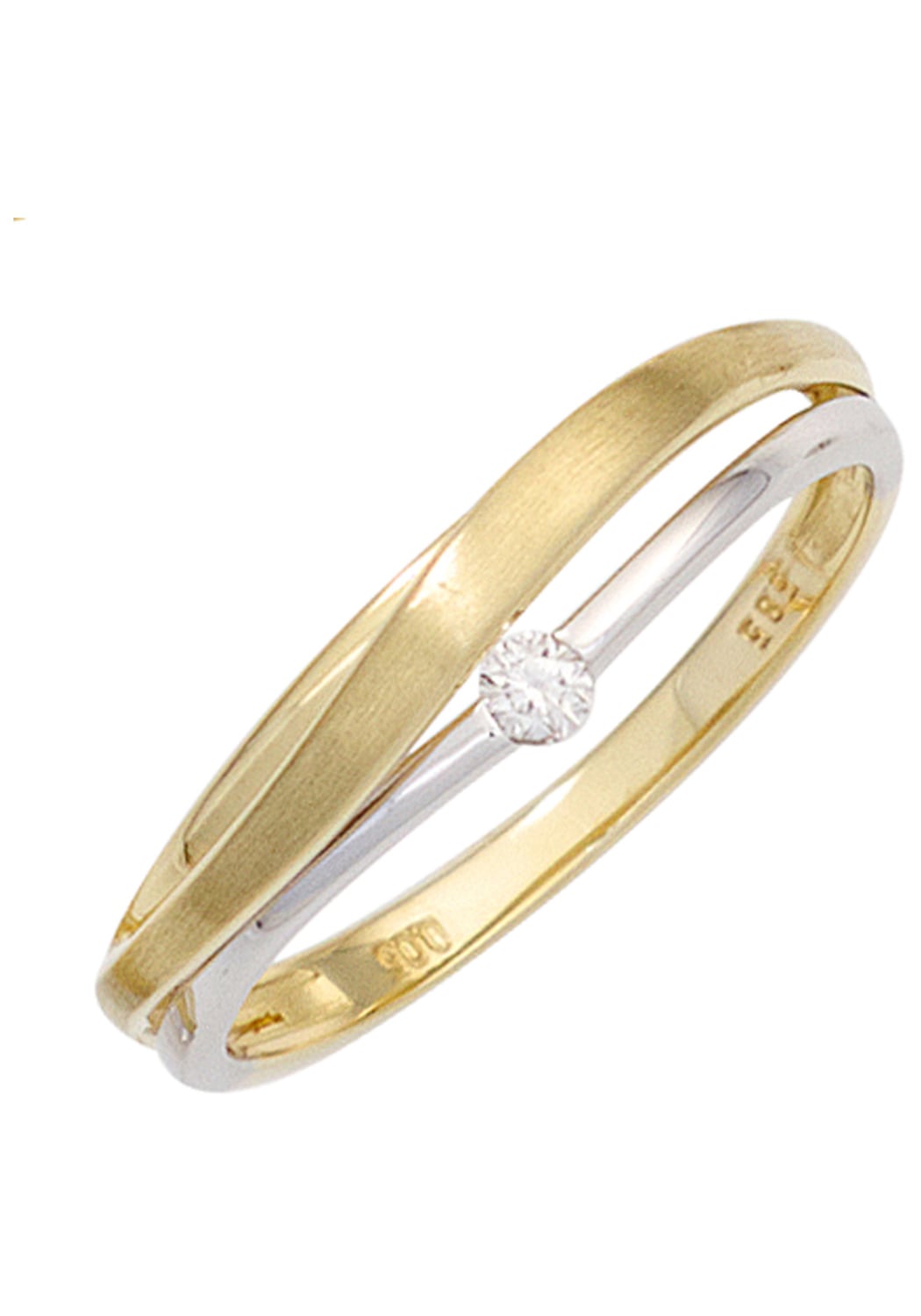 JOBO Diamantring, 585 Gold bicolor mit Diamant online kaufen | I'm walking