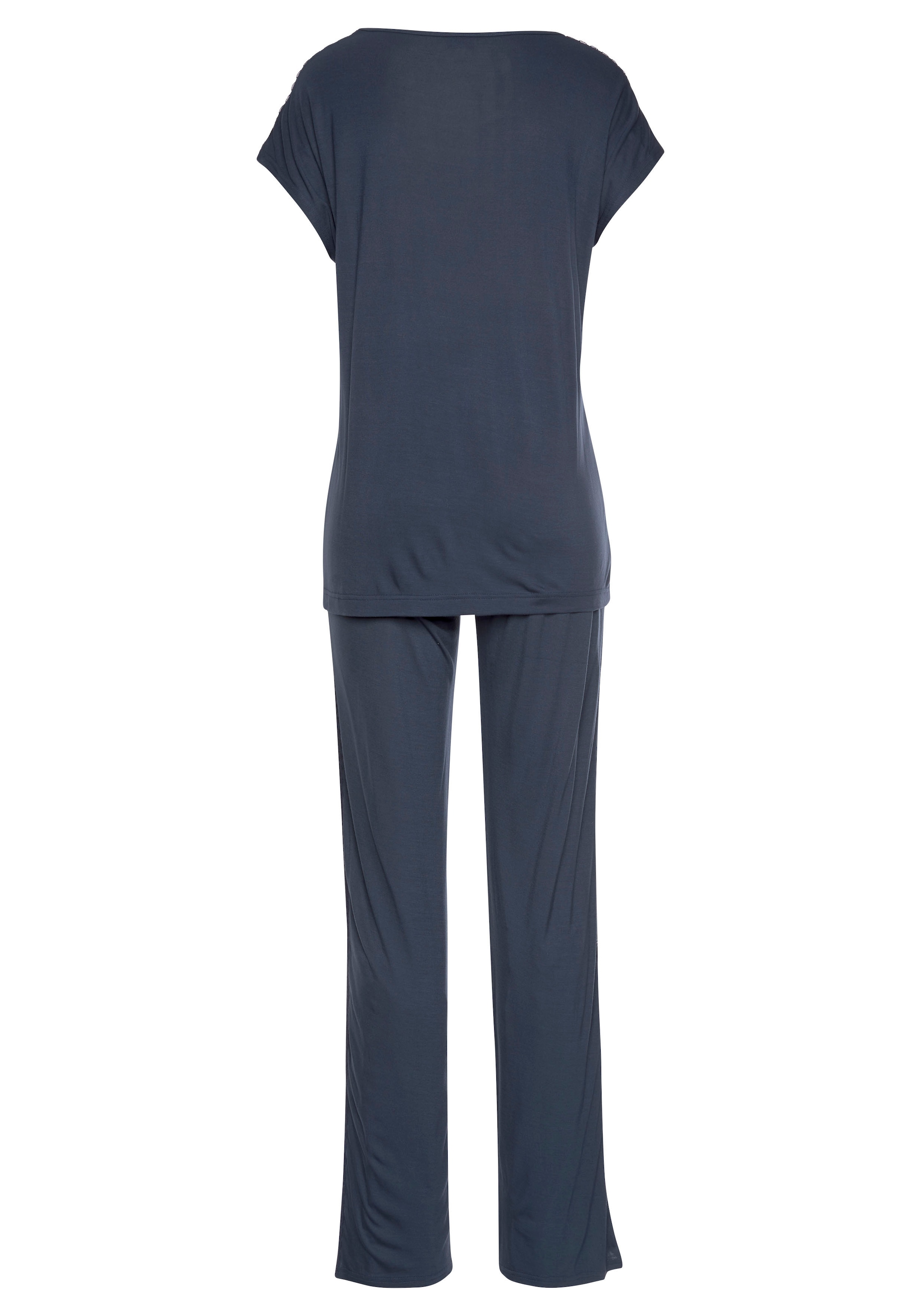 LASCANA Pyjama, (2 tlg., 1 Stück), mit aufgesetzten Spitzen-Details &  Wäsche auf Rechnung bestellen
