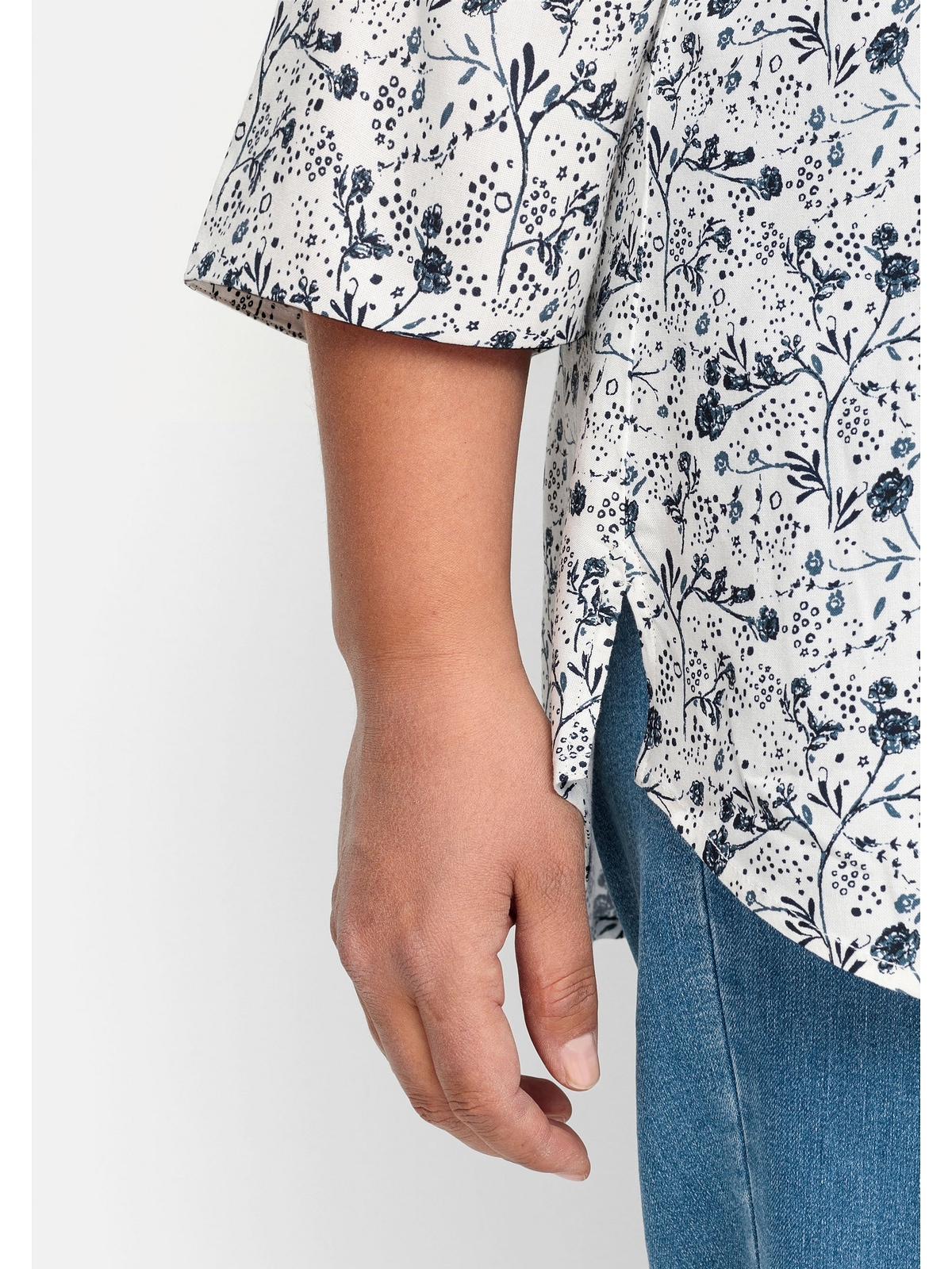Sheego Shirtbluse »Große Größen«, mit I\'m walking leicht | Blumenprint, transparent bestellen