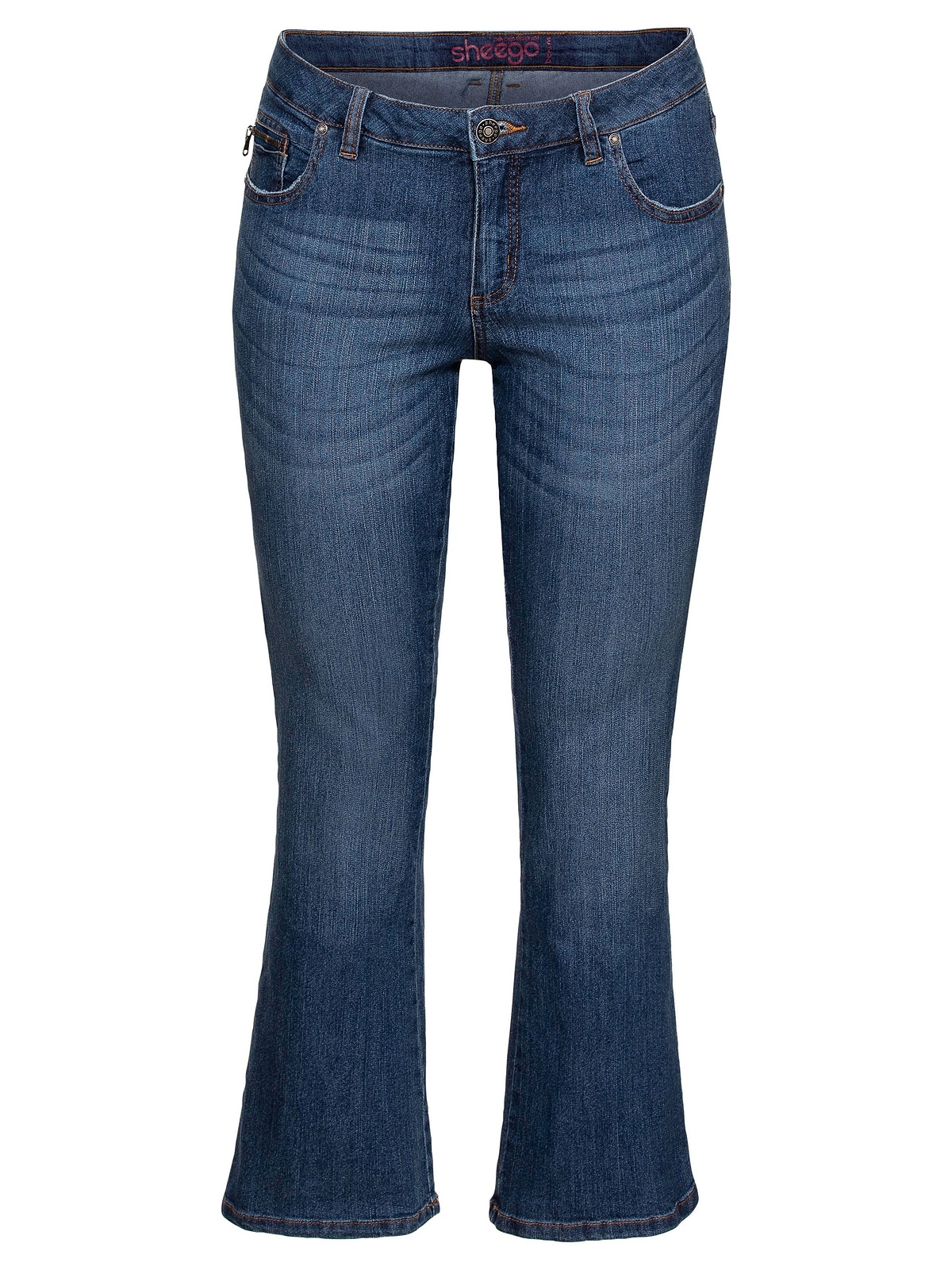 Sheego Bootcut-Jeans walking in online mit »Große Used-Effekten I\'m | Größen«, 5-Pocket-Form