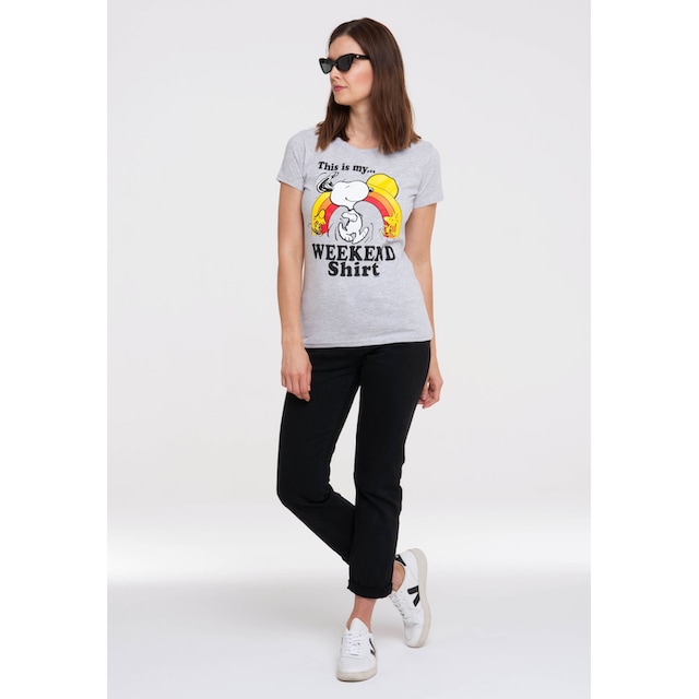 LOGOSHIRT T-Shirt »Peanuts - Snoopy & Woodstock - Weekend«, mit lizenziertem  Originaldesign shoppen | I\'m walking