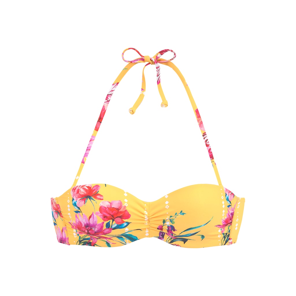 Sunseeker Bügel-Bandeau-Bikini-Top Modern mit Blumenprint