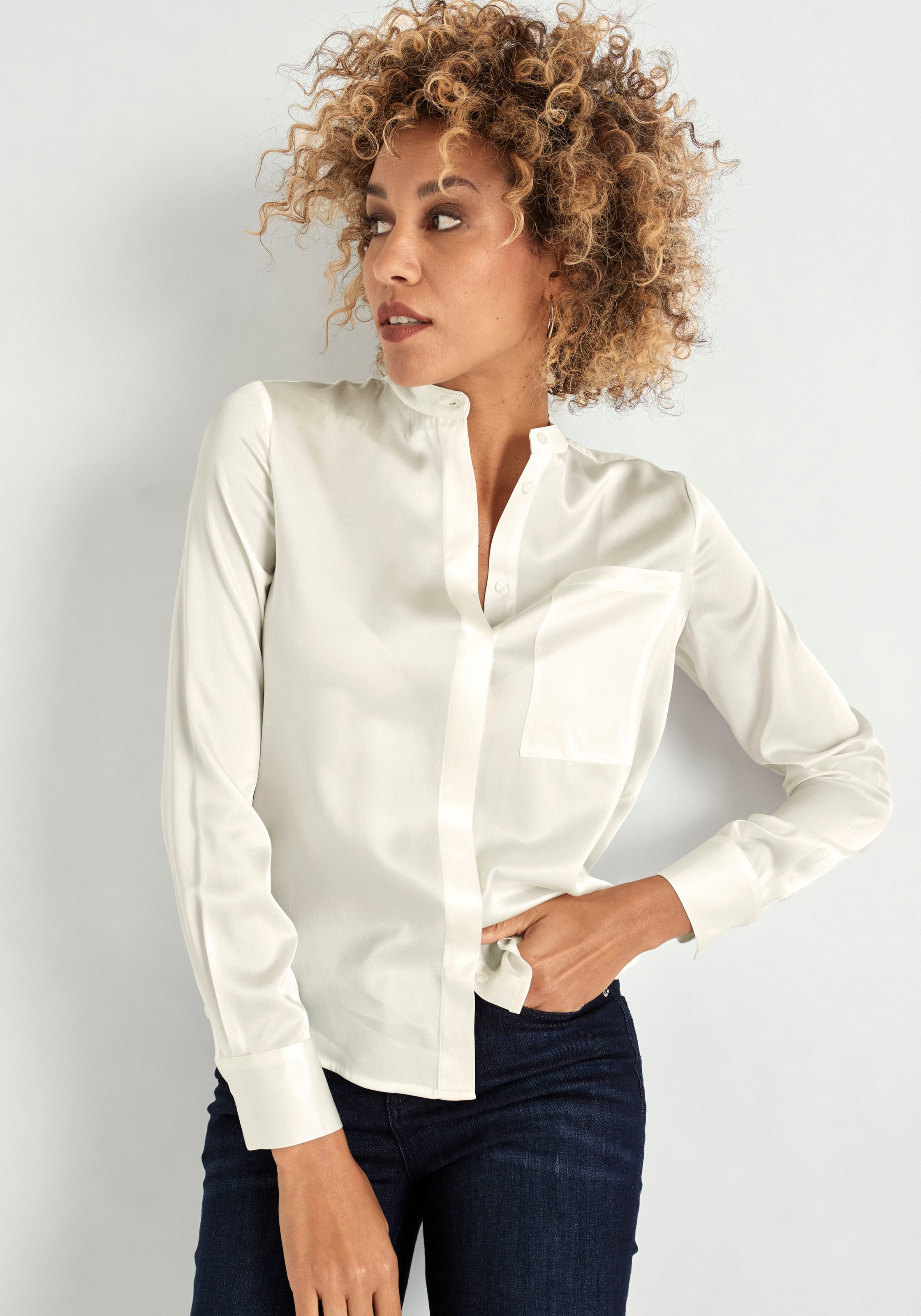 HECHTER PARIS Seidenbluse, mit Fronttasche - NEUE KOLLEKTION kaufen