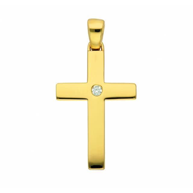 Adelia´s Kette mit Anhänger »585 Gold Kreuz Anhänger mit Diamant Brillant«,  Schmuckset - Set mit Halskette online kaufen | I\'m walking