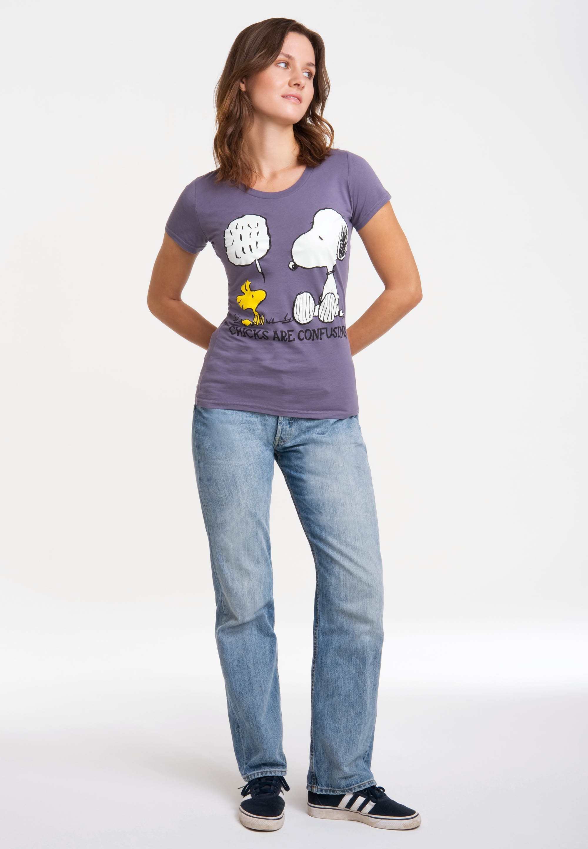 LOGOSHIRT - niedlichem bestellen walking I\'m T-Shirt »Snoopy | Frontprint Peanuts«, mit