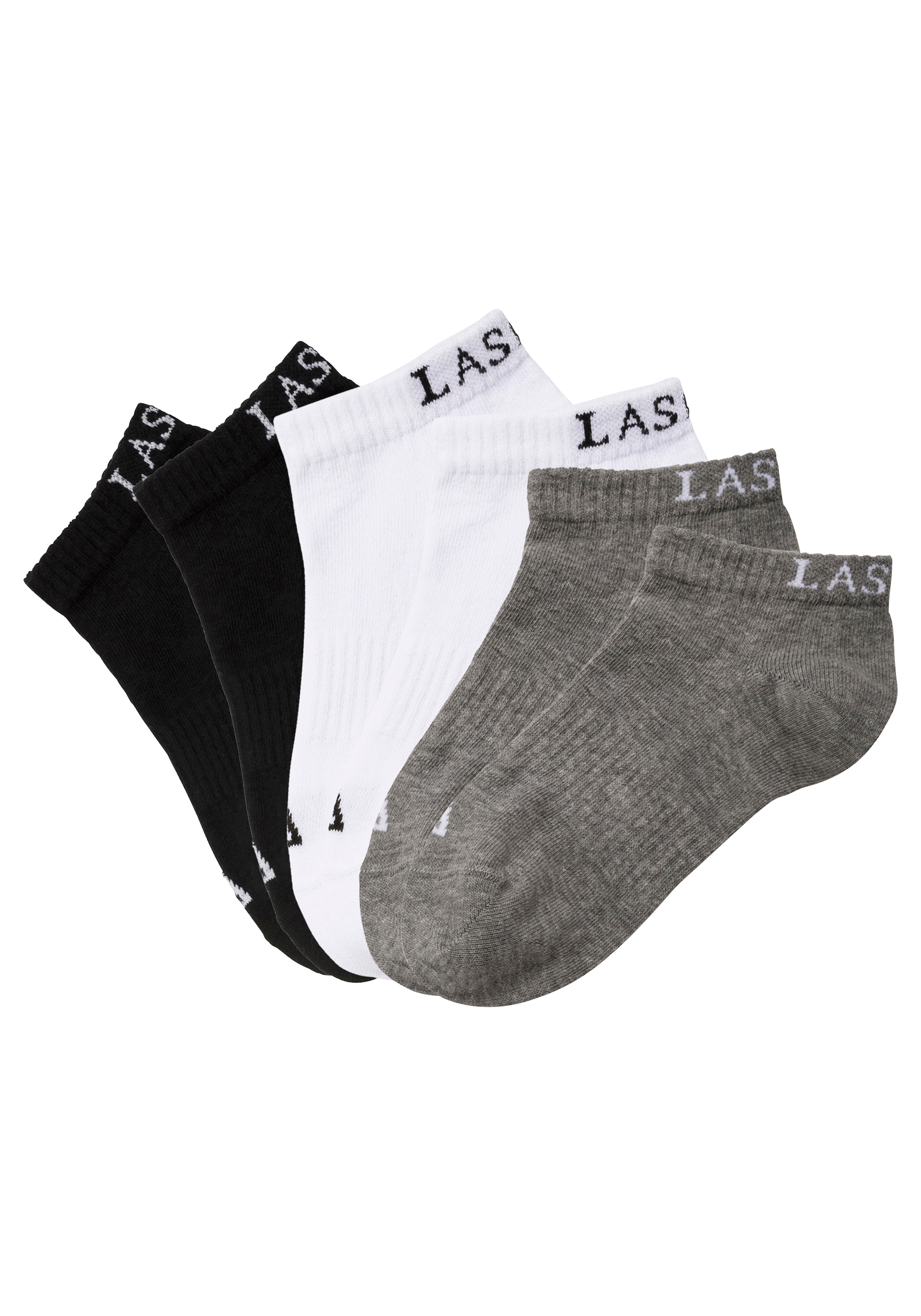 LASCANA ACTIVE Sneakersocken, (6 Paar), mit eingestricktem Marken Logo
