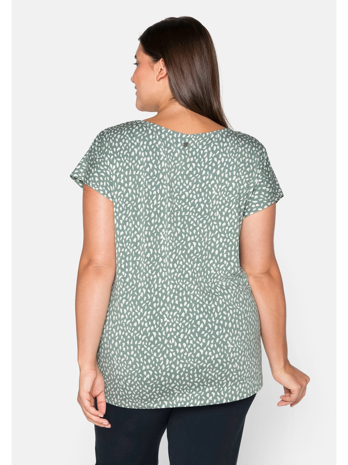 Sheego T-Shirt »Große Größen«, | kaufen und Falten Alloverdruck walking gelegten I\'m mit