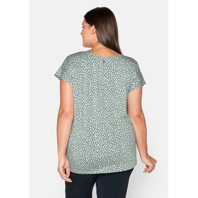 Sheego T-Shirt »Große Größen«, mit Alloverdruck und gelegten Falten kaufen  | I'm walking
