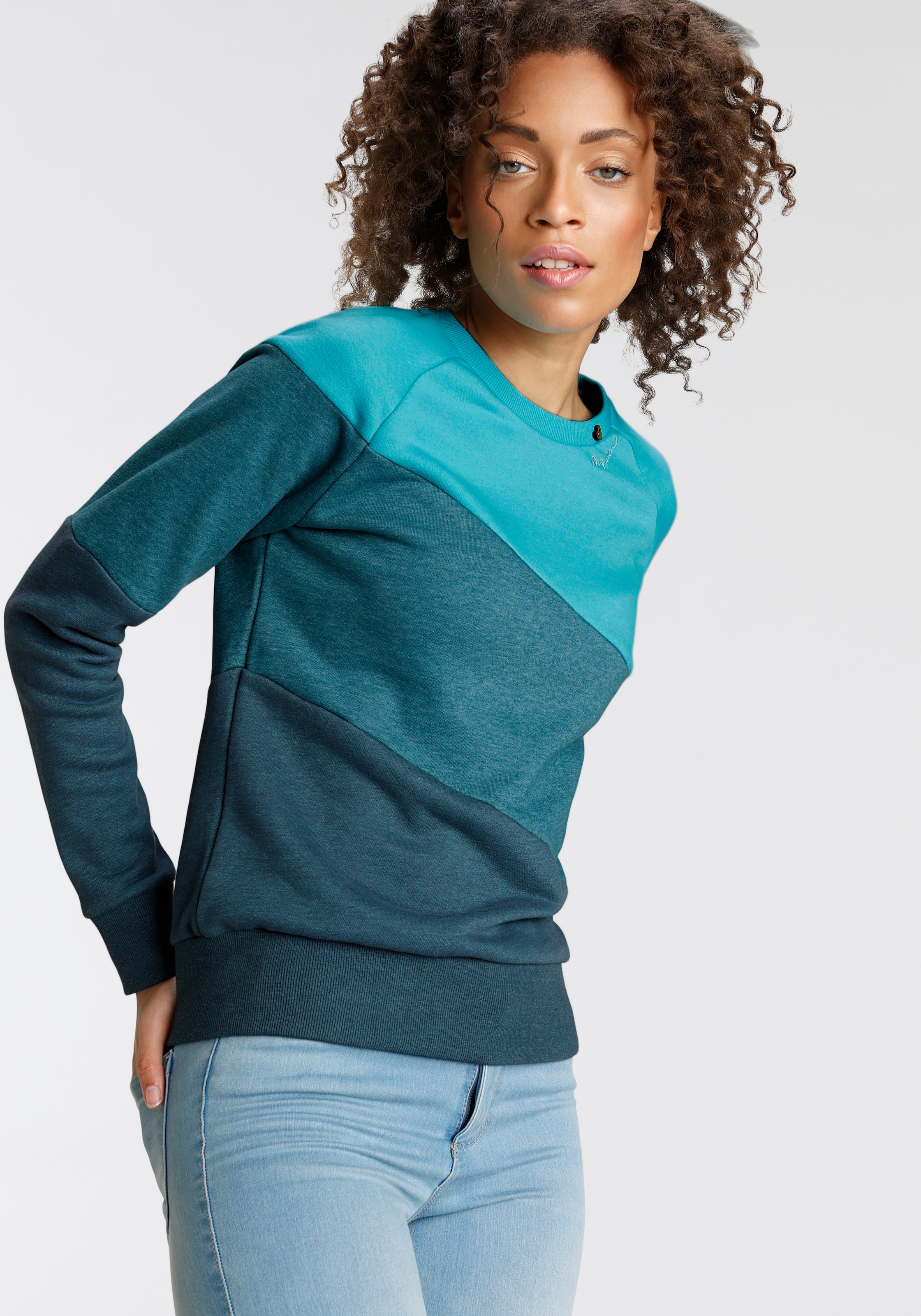 Neck BLOCK«, bestellen Color-Blocking Sweater Crew »JOHANKA im Ragwear Design