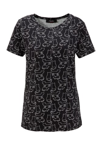 Aniston CASUAL T-Shirt, mit kunstvollen Katzen-Konturen bedruckt - NEUE KOLLEKTION kaufen