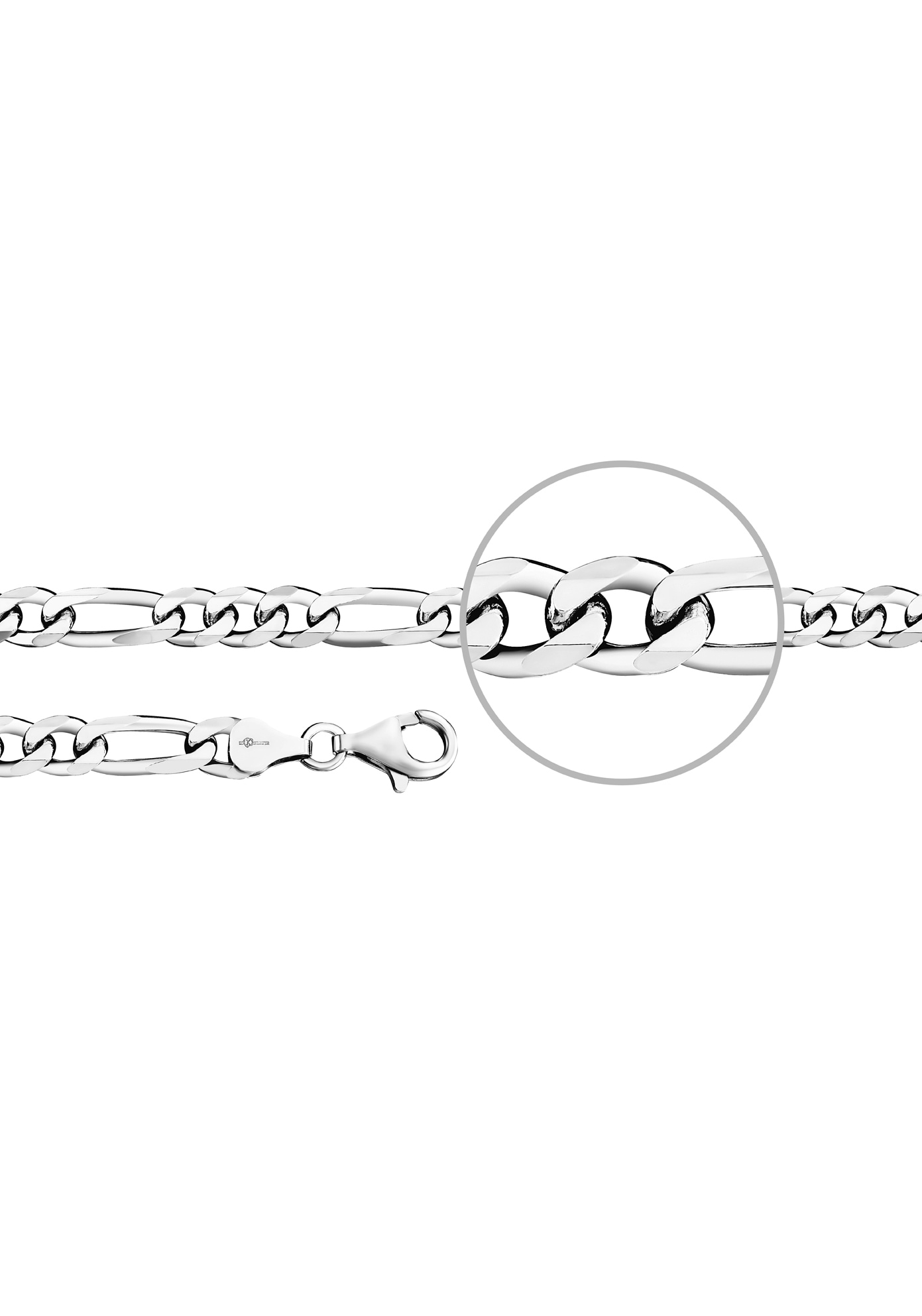 Der Kettenmacher Silberarmband »FIGAROARMBAND, mm F4-S« Onlineshop ca. I\'m F4-G, diamantiert, 7 walking breit, | im