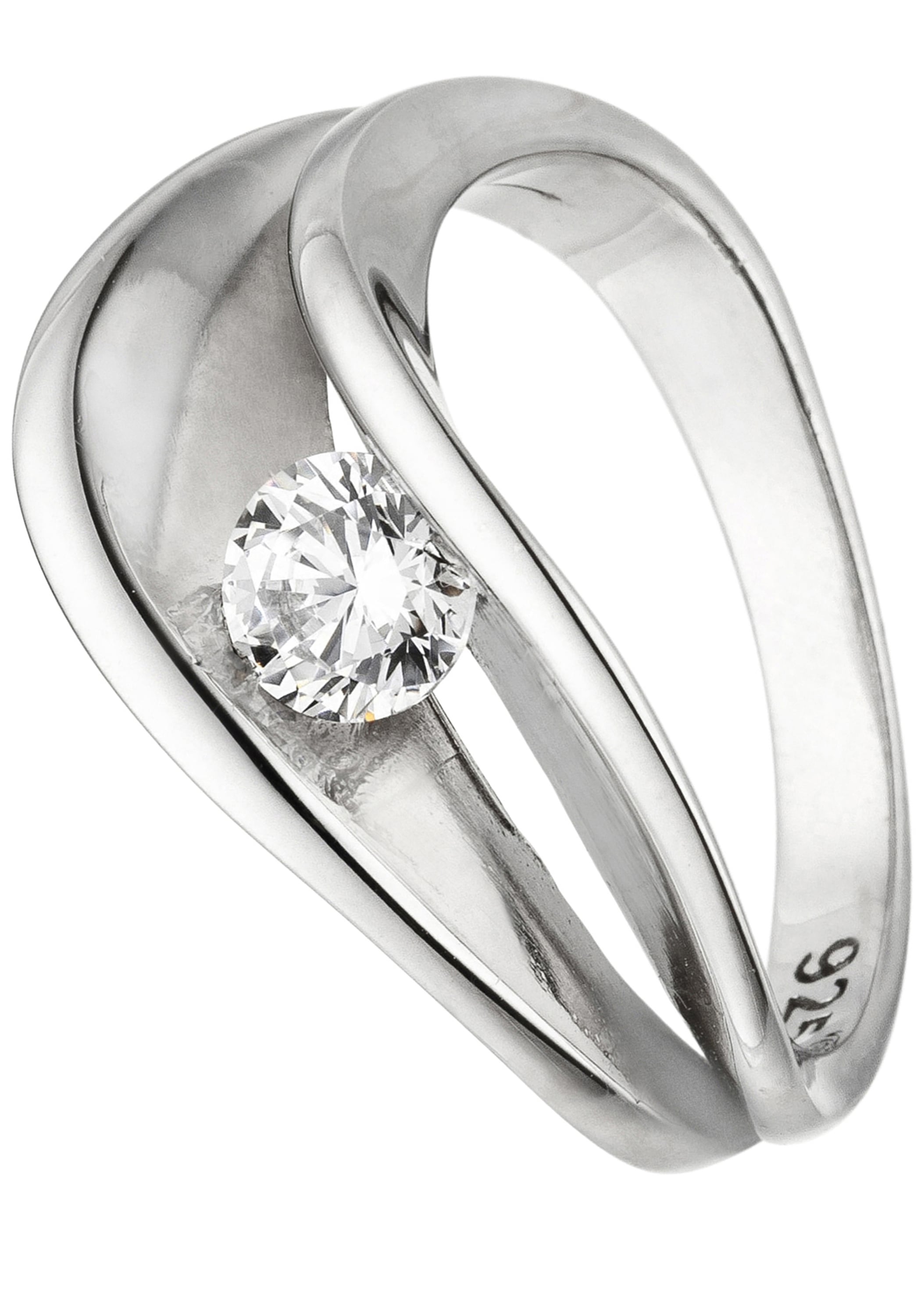 JOBO Fingerring »Ring mit mit Zirkonia«, 925 Silber rhodiniert kaufen | I\'m  walking