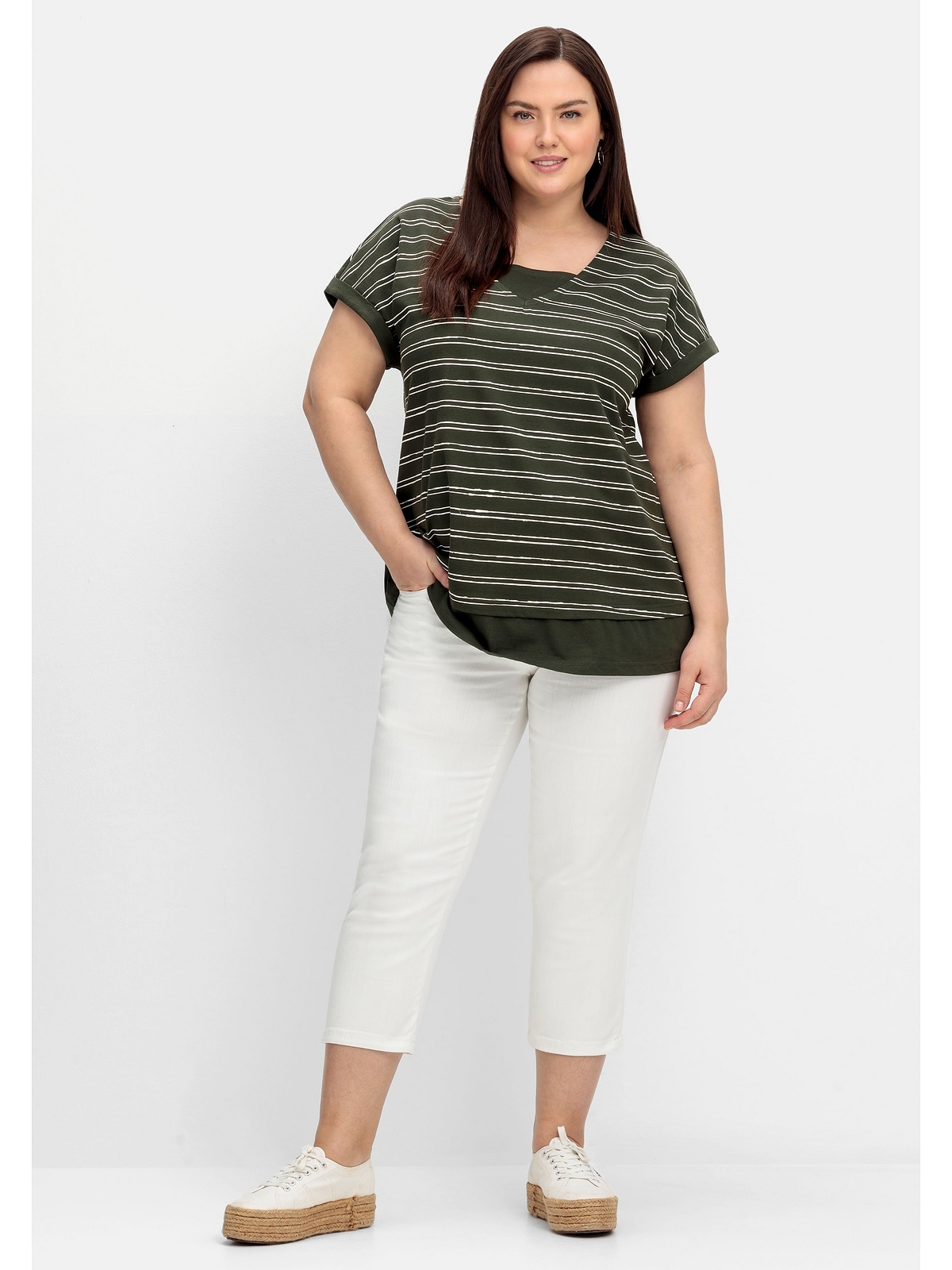 Sheego T-Shirt Baumwolle Lagenlook, im aus »Große online reiner Größen«