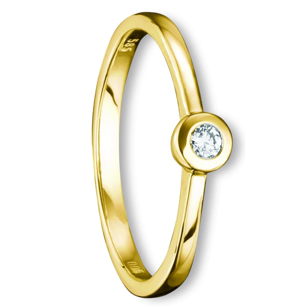 ONE ELEMENT Diamantring 0 07 ct Diamant Brillant Ring aus 585 Gelbgold Damen Gold Schmuck