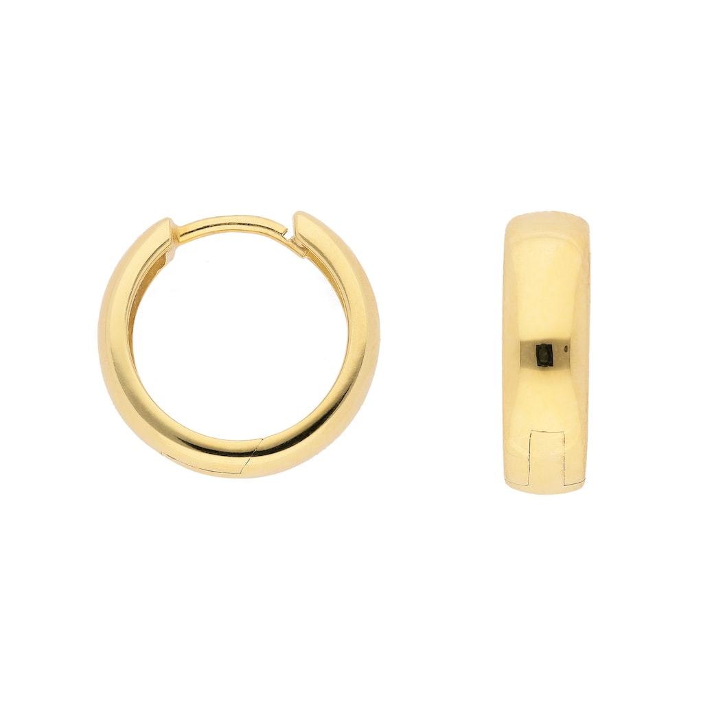 Adelia´s Paar Ohrhänger 585 Gold Ohrringe Creolen Ø 14 mm Goldschmuck für Damen IV10822