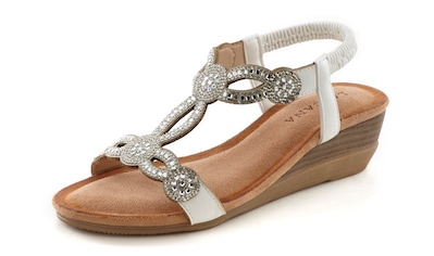 LASCANA Sandalette, mit Schmucksteinen und elastischen Riemen kaufen