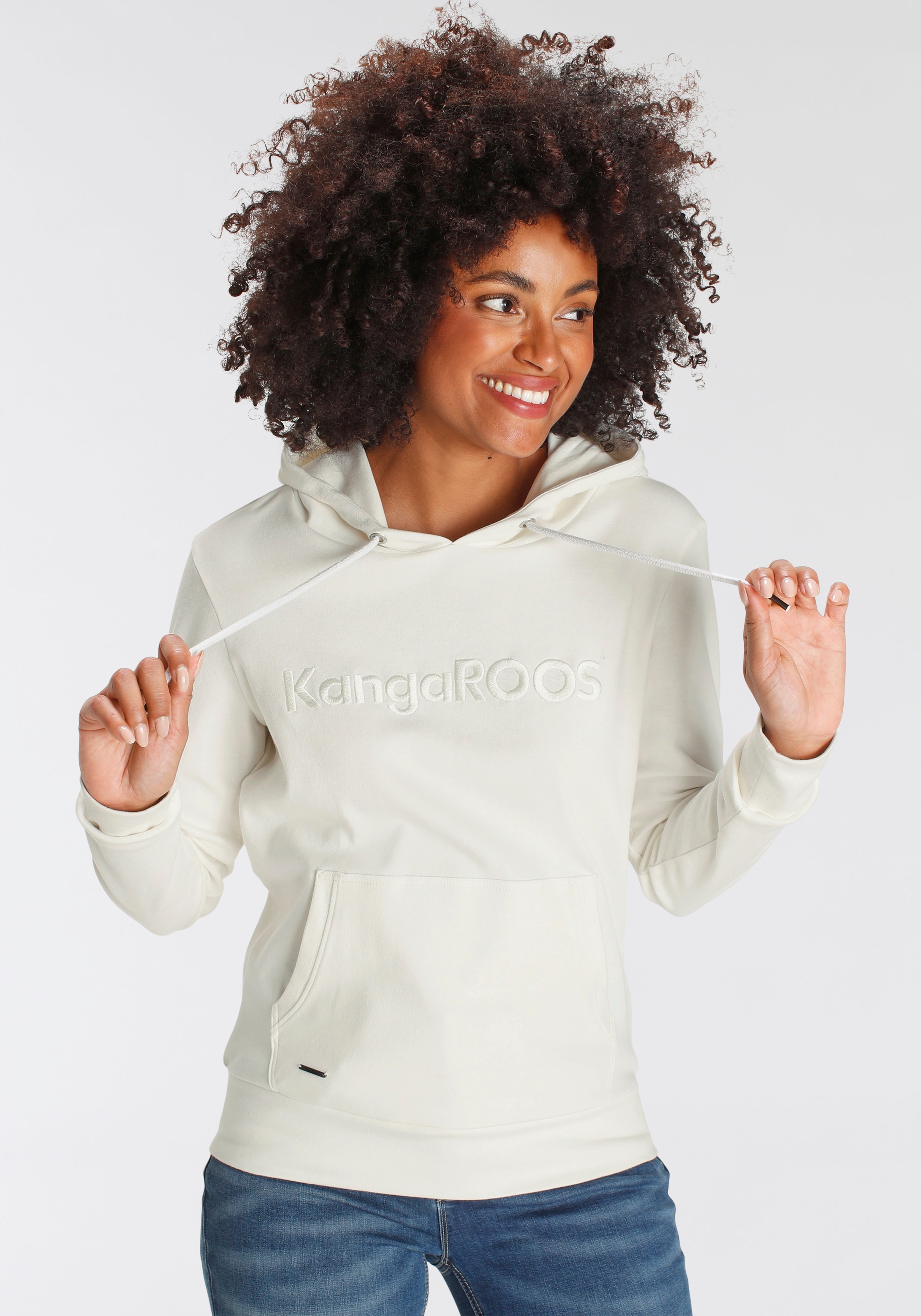 mit großer - NEUE Kapuzensweatshirt, Logo-Stickerei shoppen KOLLEKTION KangaROOS