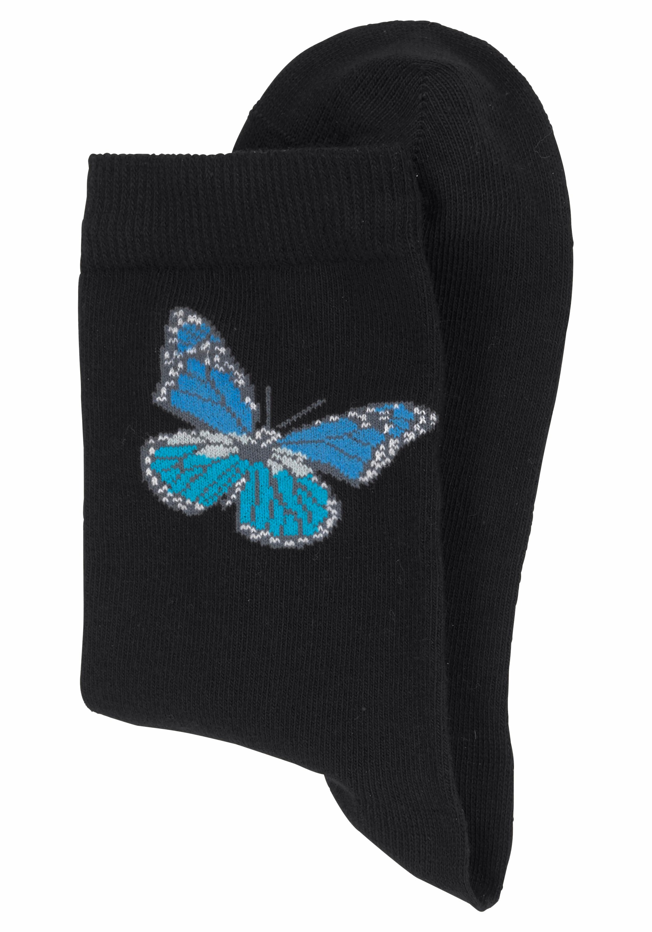 Schmetterlings- walking und I\'m mit H.I.S Socken, | (Set, 7 Vogelmotiven kaufen Paar), online
