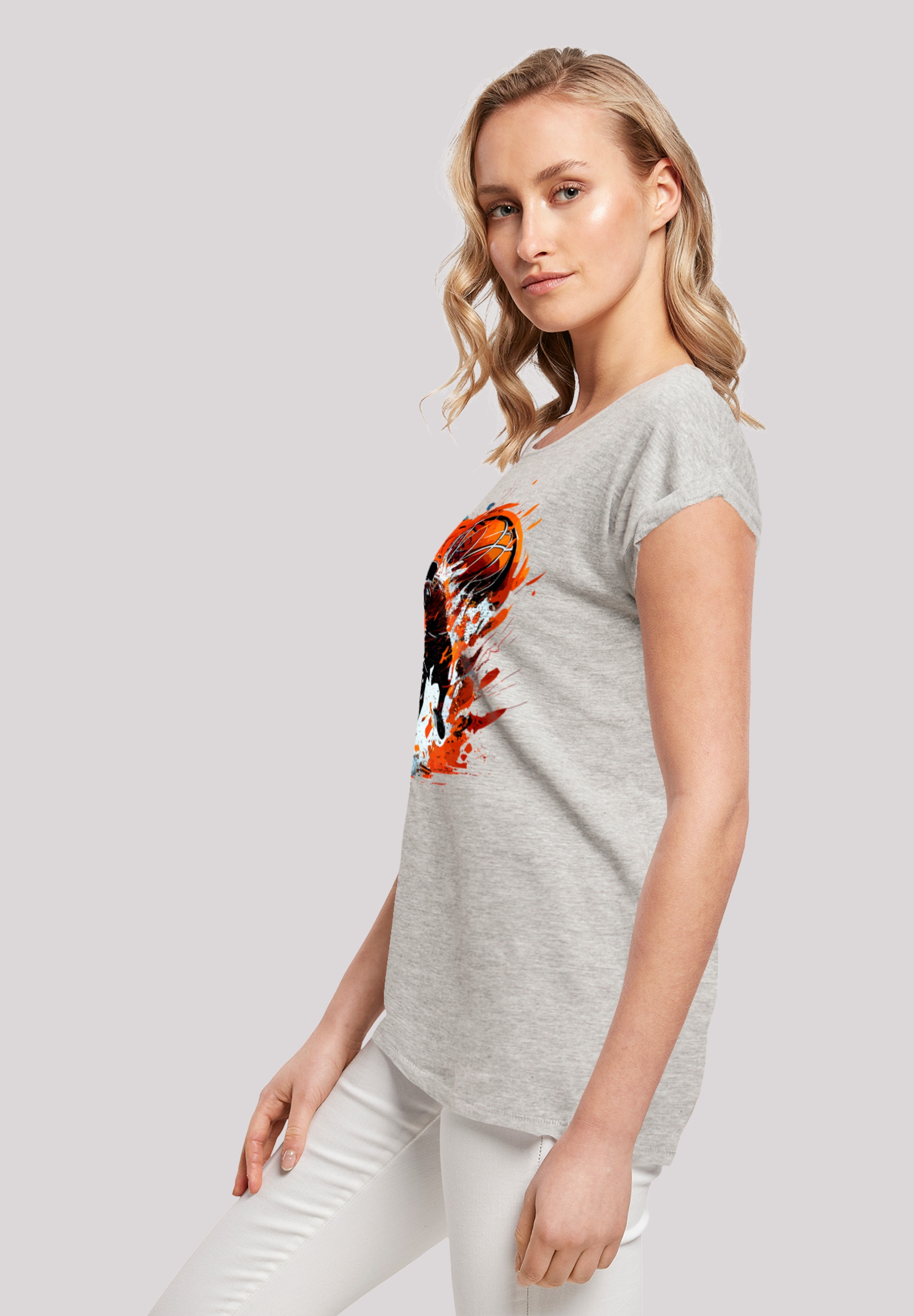 F4NT4STIC T-Shirt »Basketball Splash SLEEVE«, Orange Sport SHORT shoppen Print
