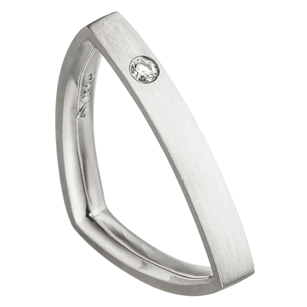JOBO Diamantring Spitz-Ring dreieckig 950 Platin mit Diamant