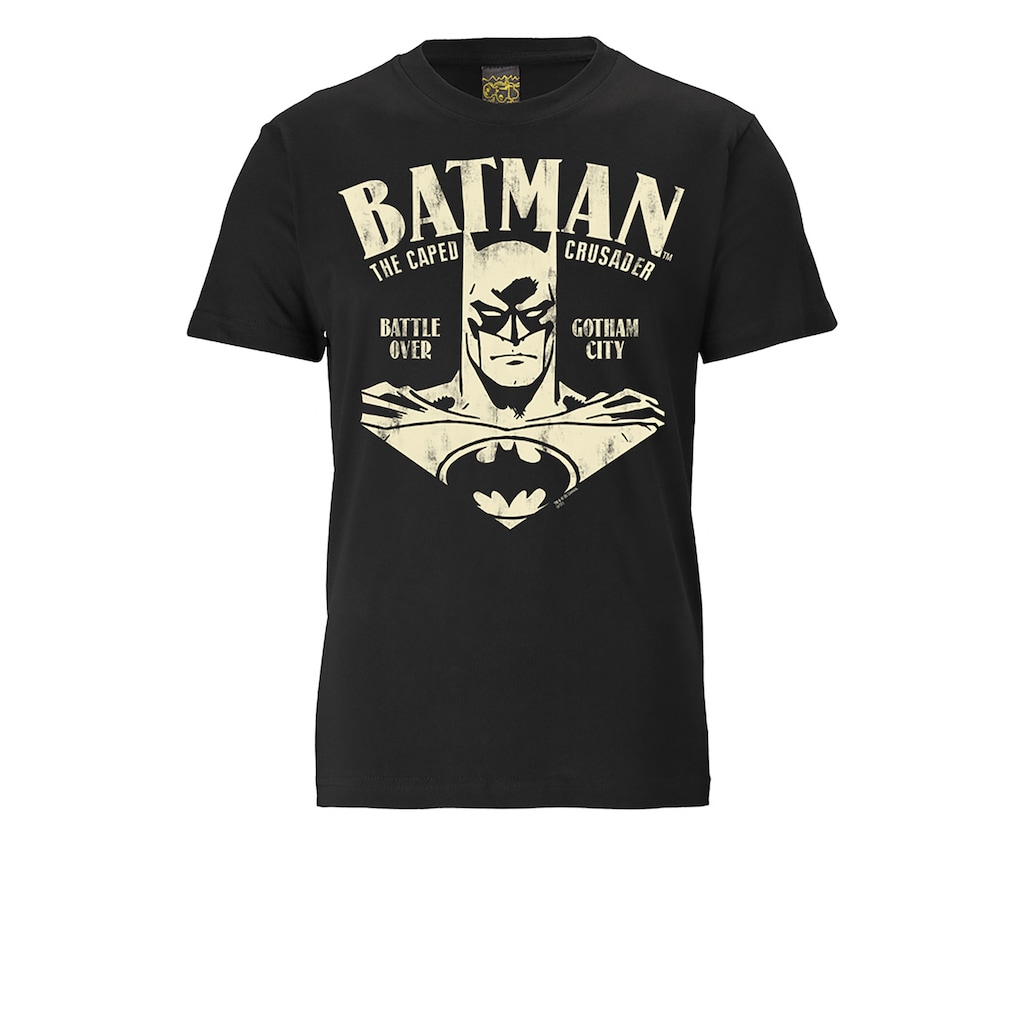 LOGOSHIRT T-Shirt Batman - Portrait mit Superhelden Print