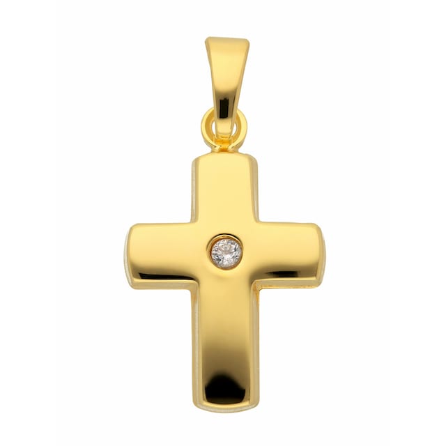Adelia´s Kettenanhänger »333 Gold Kreuz Anhänger mit Zirkonia«, mit Zirkonia  Goldschmuck für Damen & Herren kaufen | I'm walking