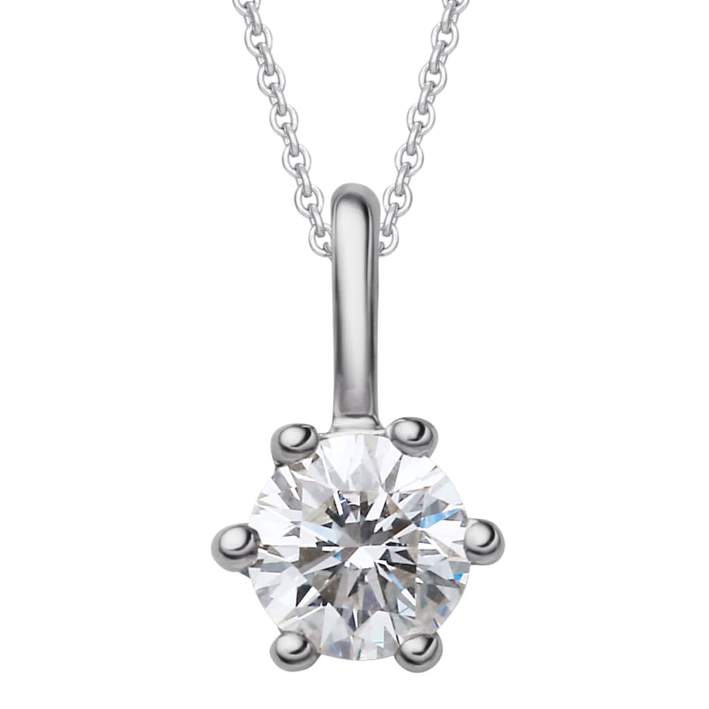ONE ELEMENT Kette mit Anhänger 0 10 ct Diamant Brillant Anhänger aus 585 Weißgold Schmuckset - Set mit verstellbarer Halskette ONE ELEMENT Kette mit Anhänger 0 10 ct Diamant Brillant Anhänger aus 585 Weißgold Schmuckset - Set mit verstellbarer Halskette