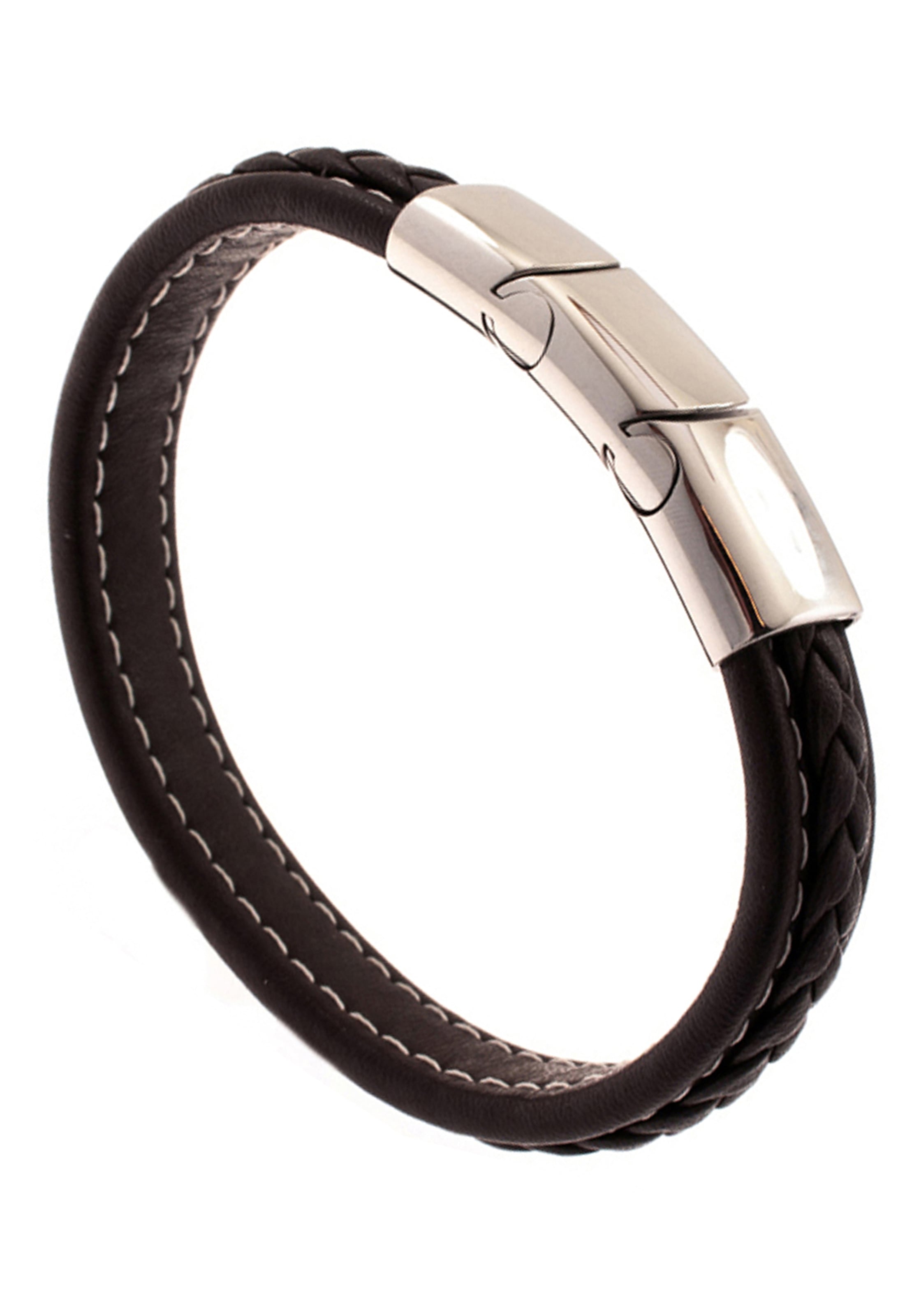 JOBO Armband, aus Leder online 22 I\'m Edelstahl kaufen walking cm mit 