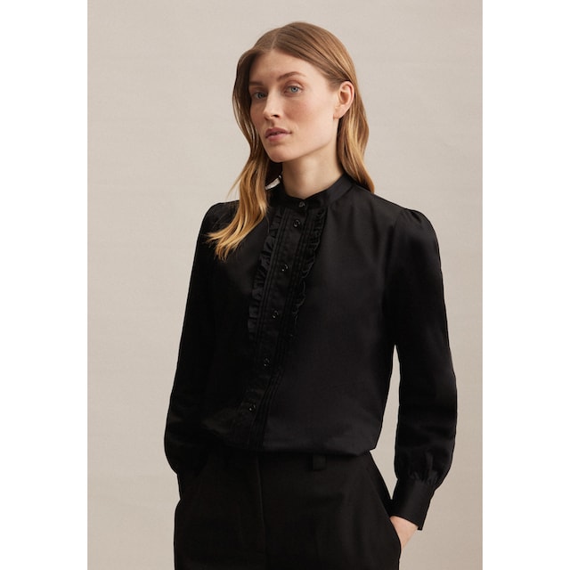 seidensticker Klassische Bluse »Schwarze Rose«, Langarm Kragen Uni glänzend  online kaufen | I\'m walking