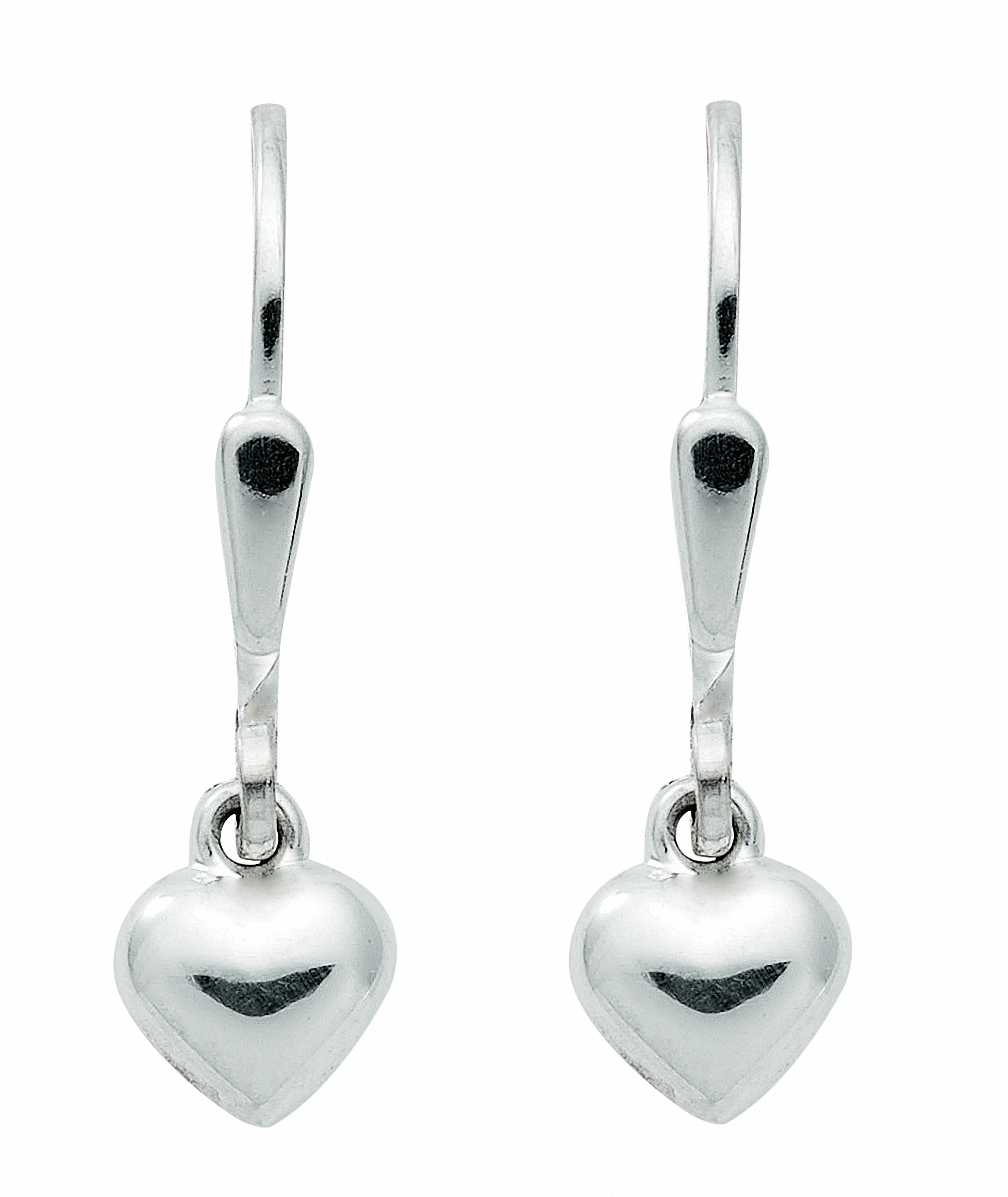 Adelia´s Paar Damen 925 Silber Ohrhänger Damen Silberschmuck Sterling Silber 1 Ohrhänger für Herz 925 Silberschmuck Ohrringe Paar 